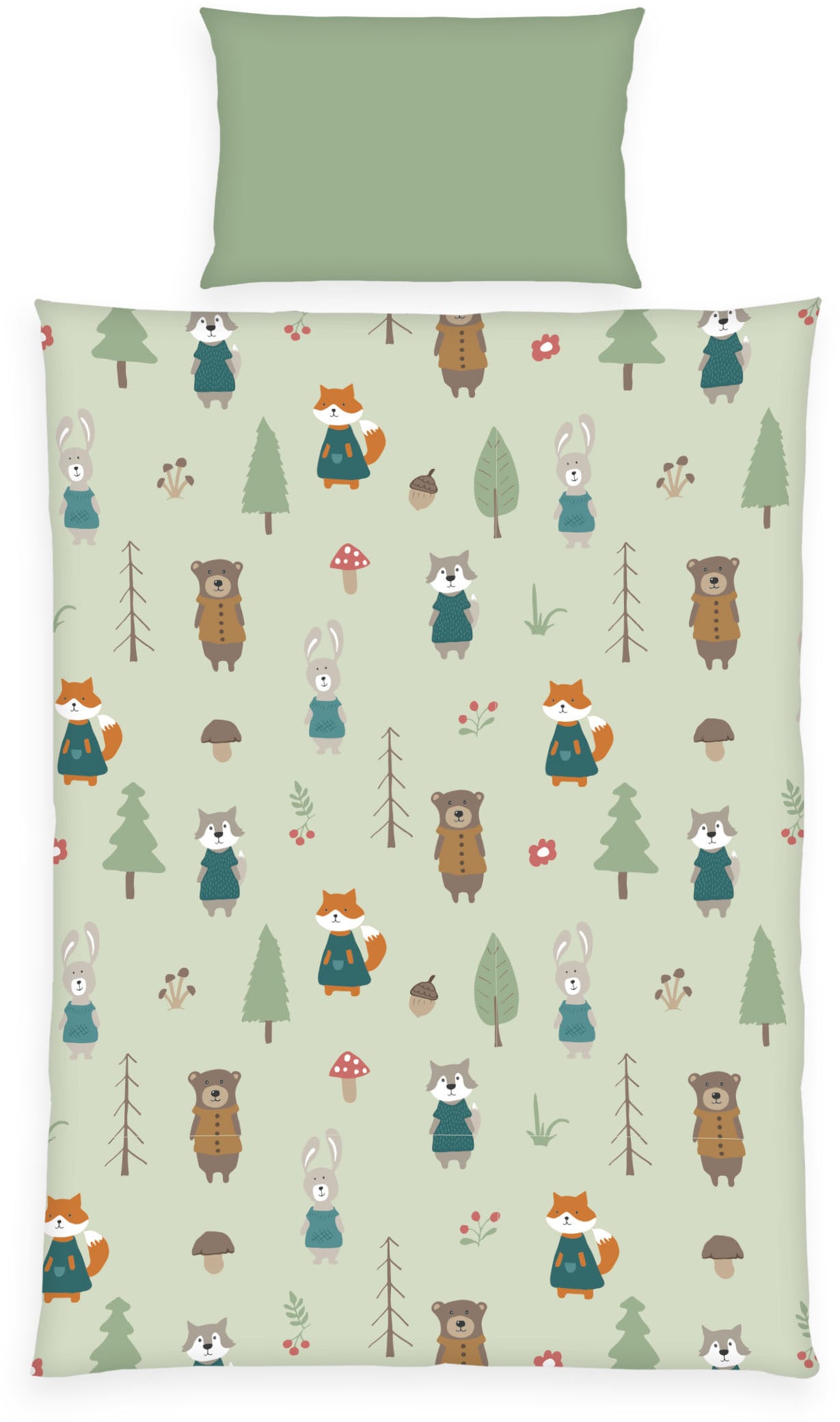 Baby Best Wendebettwäsche »babybest Waldtiere« 2 Stk. tlg. besonders kusche günstig online kaufen