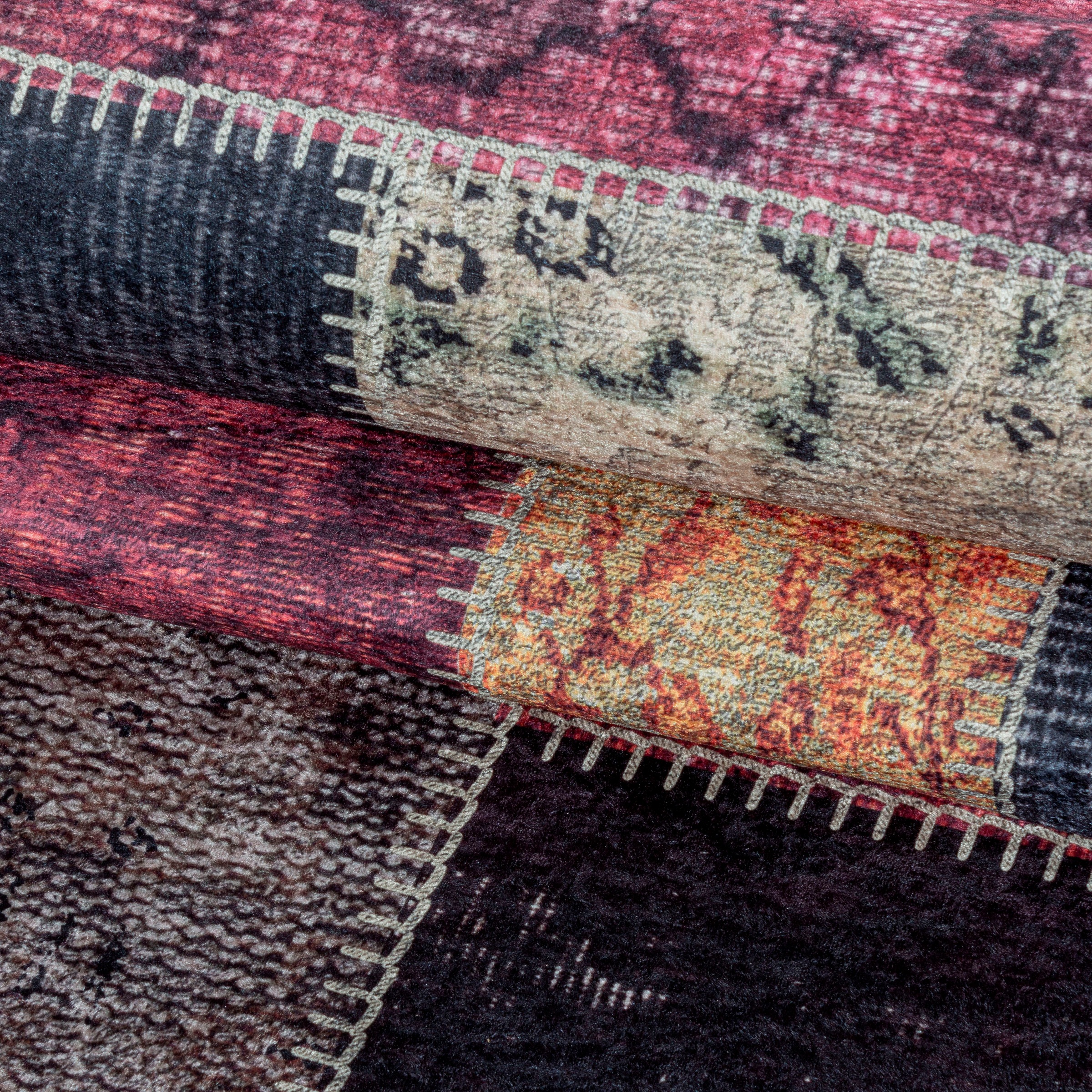 Ayyildiz Teppiche Teppich »FIESTA 4302«, rechteckig, 6 mm Höhe, Läufer, pflegeleichter Kurflorteppich, moderne Patchwork, Optik