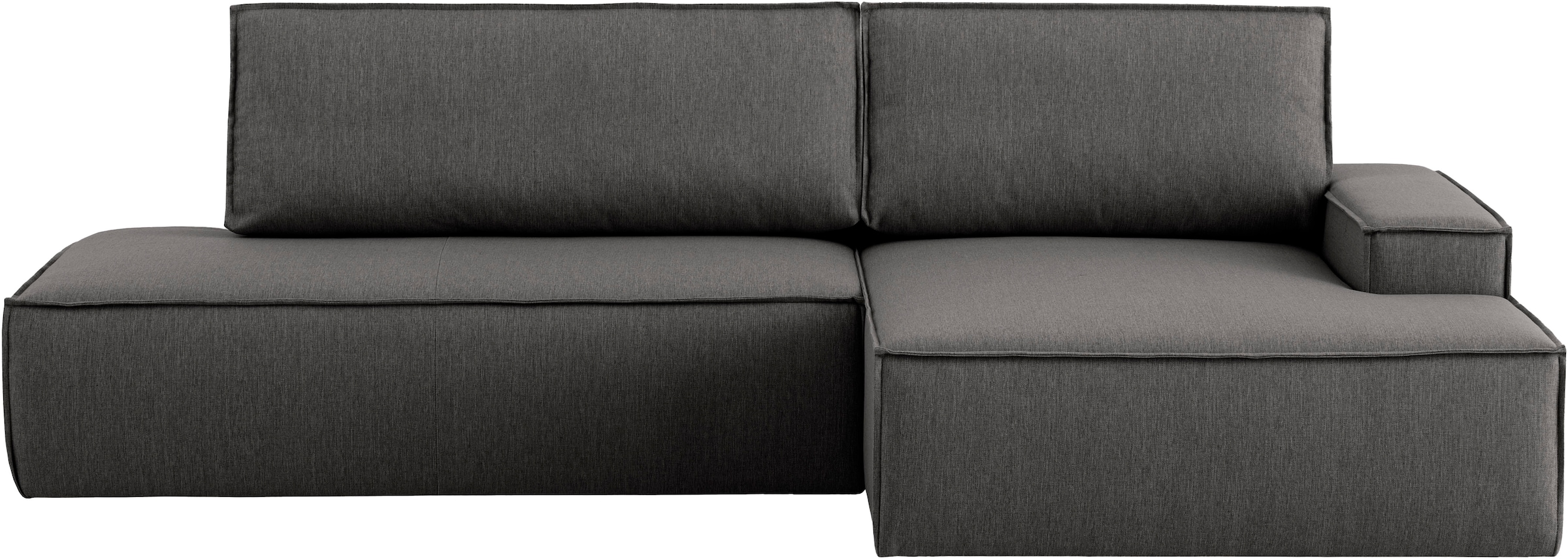 Home affaire Ecksofa »SHERWOOD, Schlafsofa in L-Form offen (275cm), Cord, Leinenoptik«, Schlaffunktion und Bettkasten, Kedernaht, hoher Sitz- & Liegekomfort