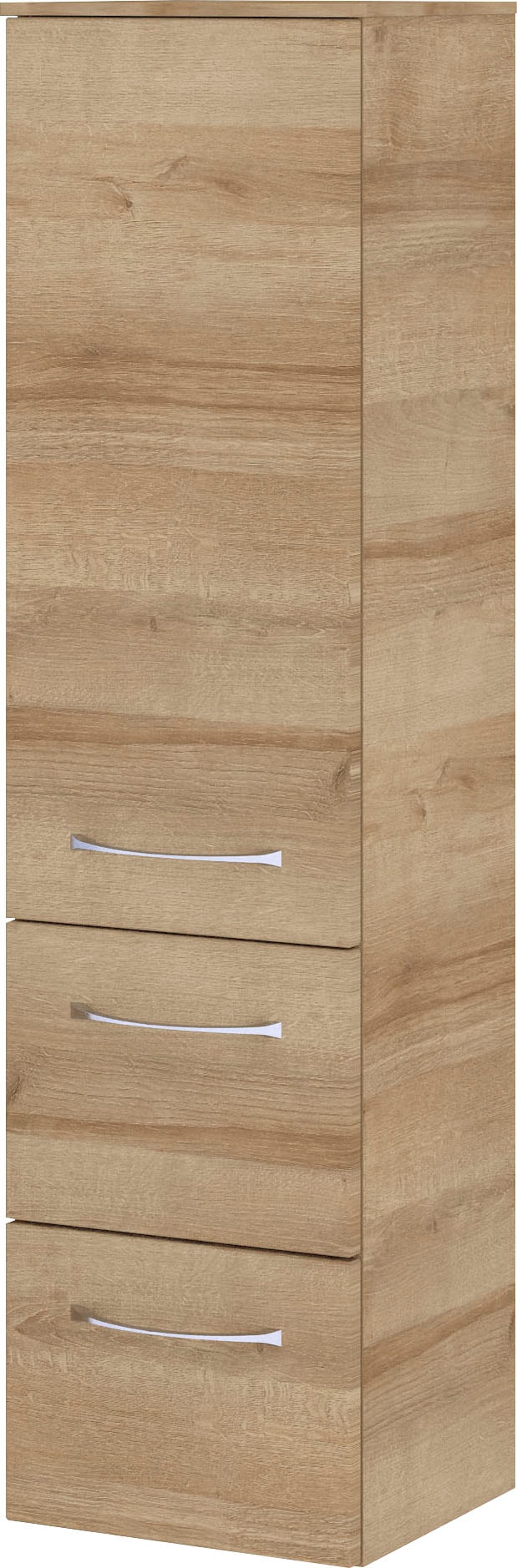 Saphir Badmöbel-Set »6005 Sprint 4-teilig, Keramik-Waschtisch mit LED-Spiegelschrank«, (5 St.), Unterschrank, Midischrank, inkl. Türdämpfer, 5 Türen, 5 Schubladen