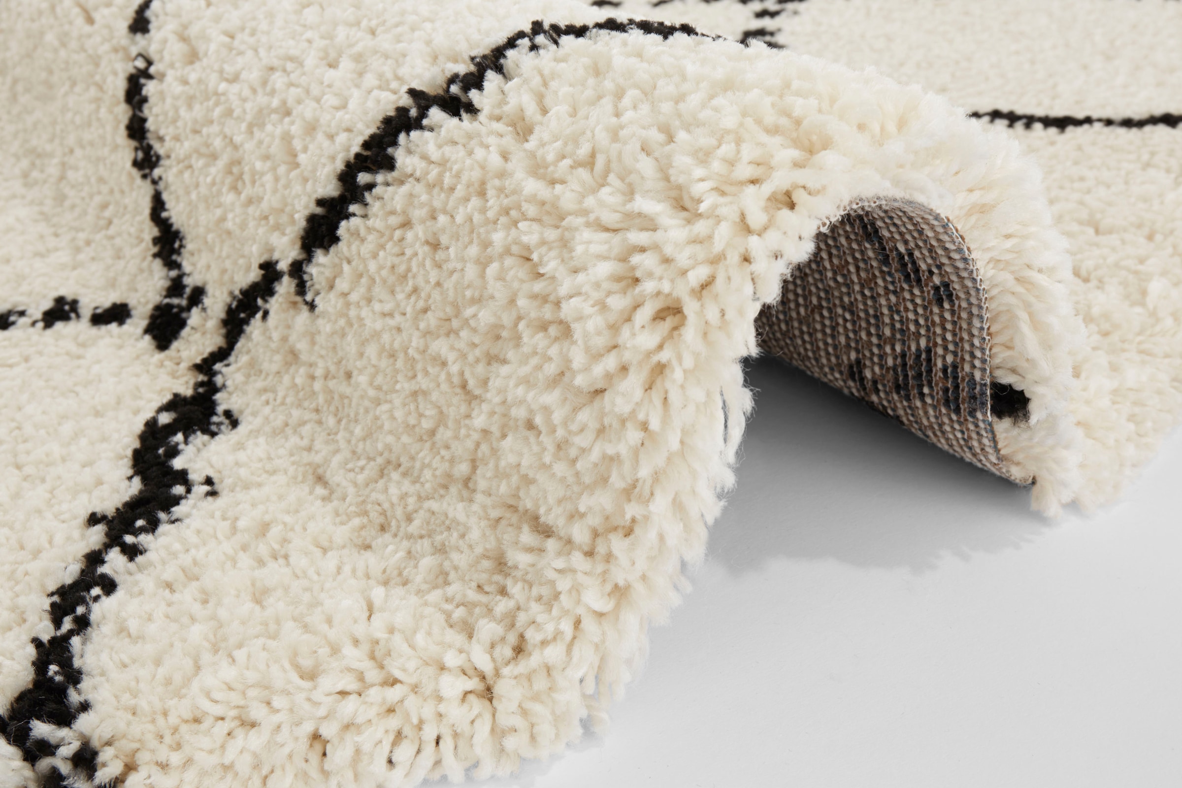 HANSE Home Hochflor-Teppich »Hash«, rund, 35 mm Höhe, Shaggy, Flokati, Raute, Weich, Modern, Wohnzimmer, Schlafzimmer, Flur