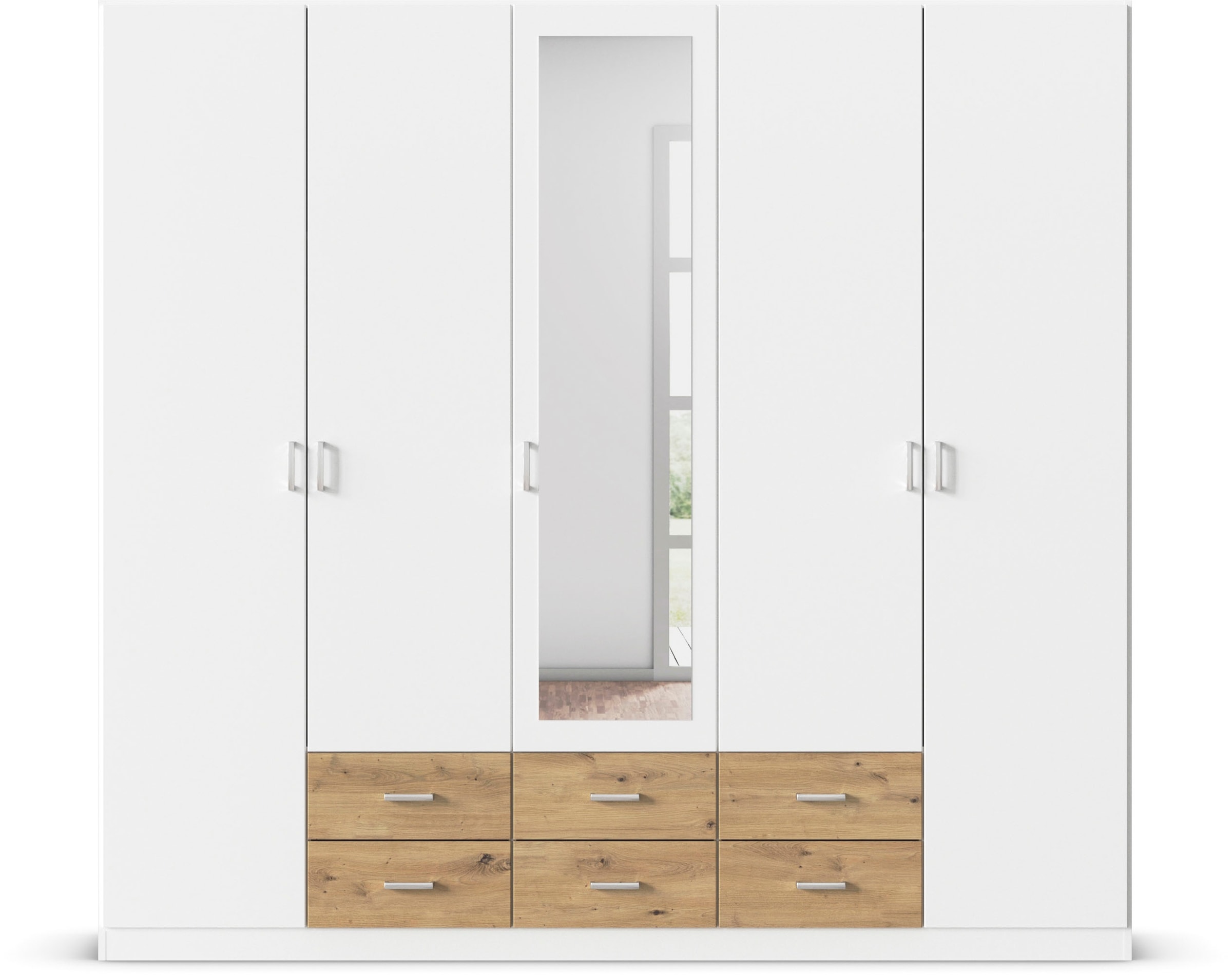rauch Kleiderschrank »Schrank Garderobe Wäscheschrank GAMMA in 3 Breiten«, viel Stauraum mit 6 Schubladen, mit Spiegel TOPSELLER MADE IN GERMANY
