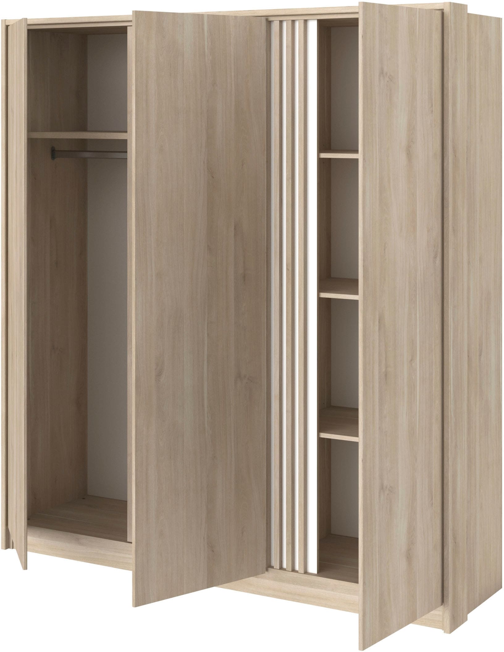 Parisot Schlafzimmer-Set, (4 tlg.), viel Stauraum, schöne Optik, Einsätze an Schrank und Kommode drehbar
