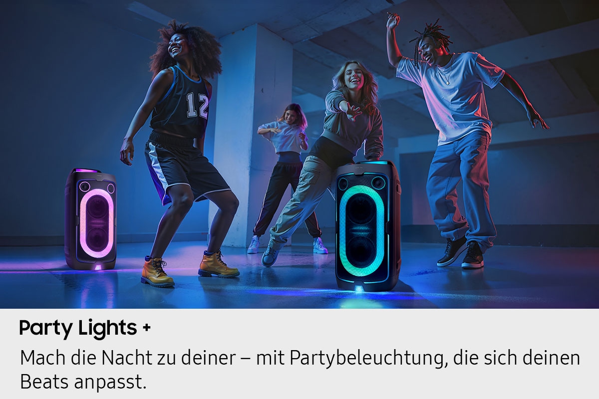 Samsung Party-Lautsprecher »Sound Tower MX-ST40F (2025)« 2.0 (Bluetooth Bassregelung | Beleuchtungseffekte | Lautstärkeregelung | Pairing | USB-Wiedergabe 160 W)