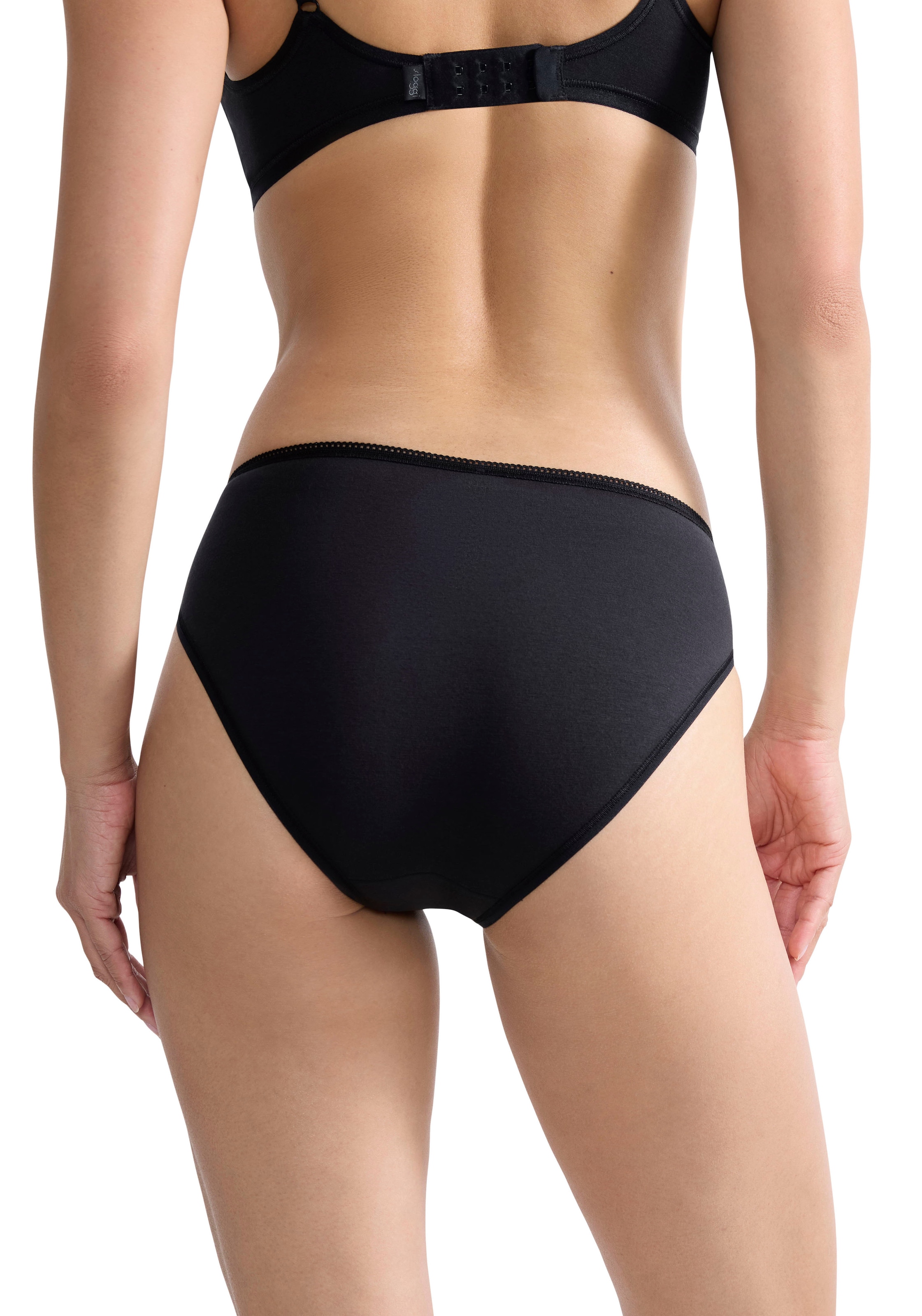 sloggi Taillenslip »24/7 Cotton« elastischer Bund mit Spitze, flache Nähte