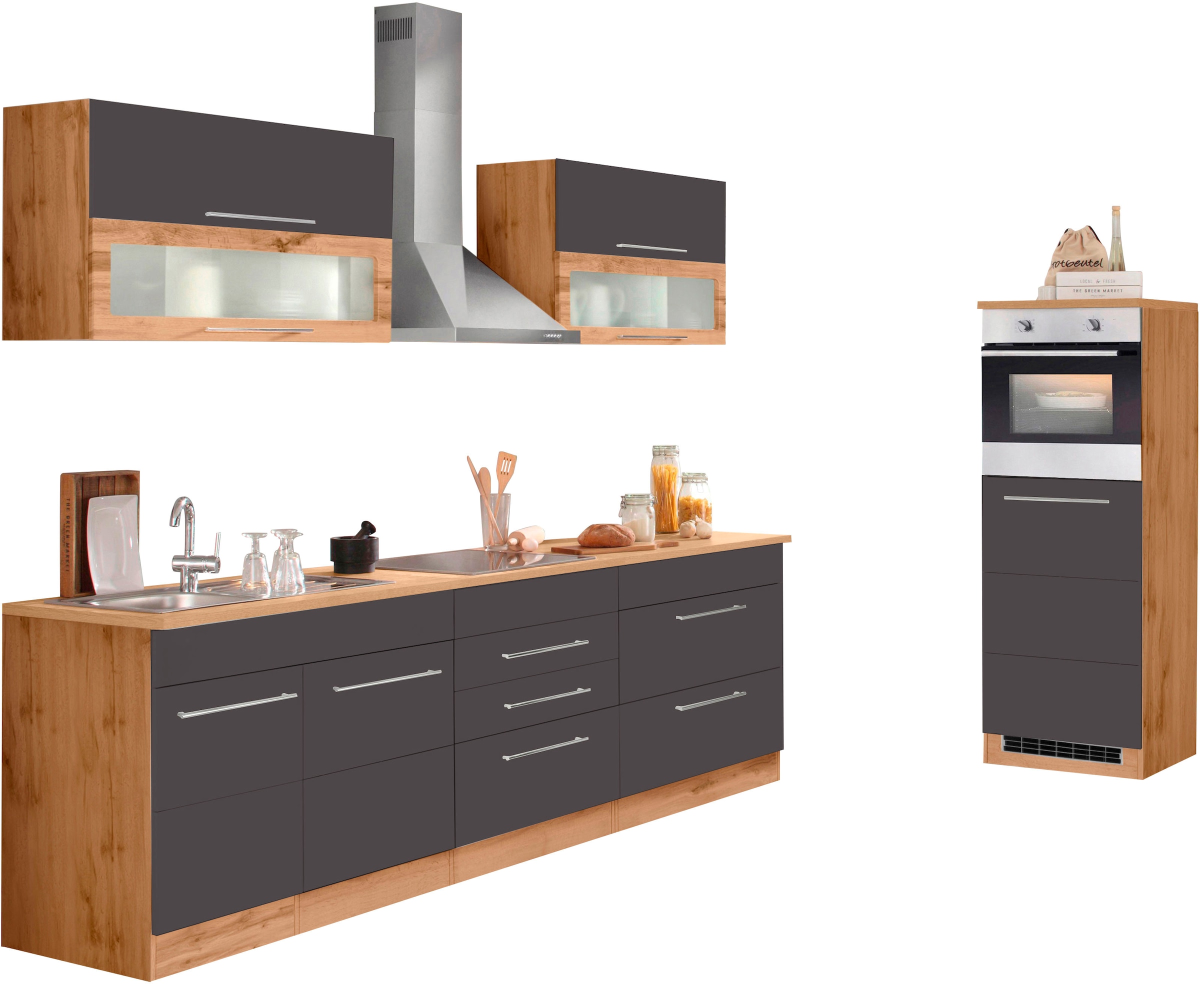 KOCHSTATION Küchenzeile »KS-Wien« Breite 340 cm, wahlweise mit E-Geräten un günstig online kaufen