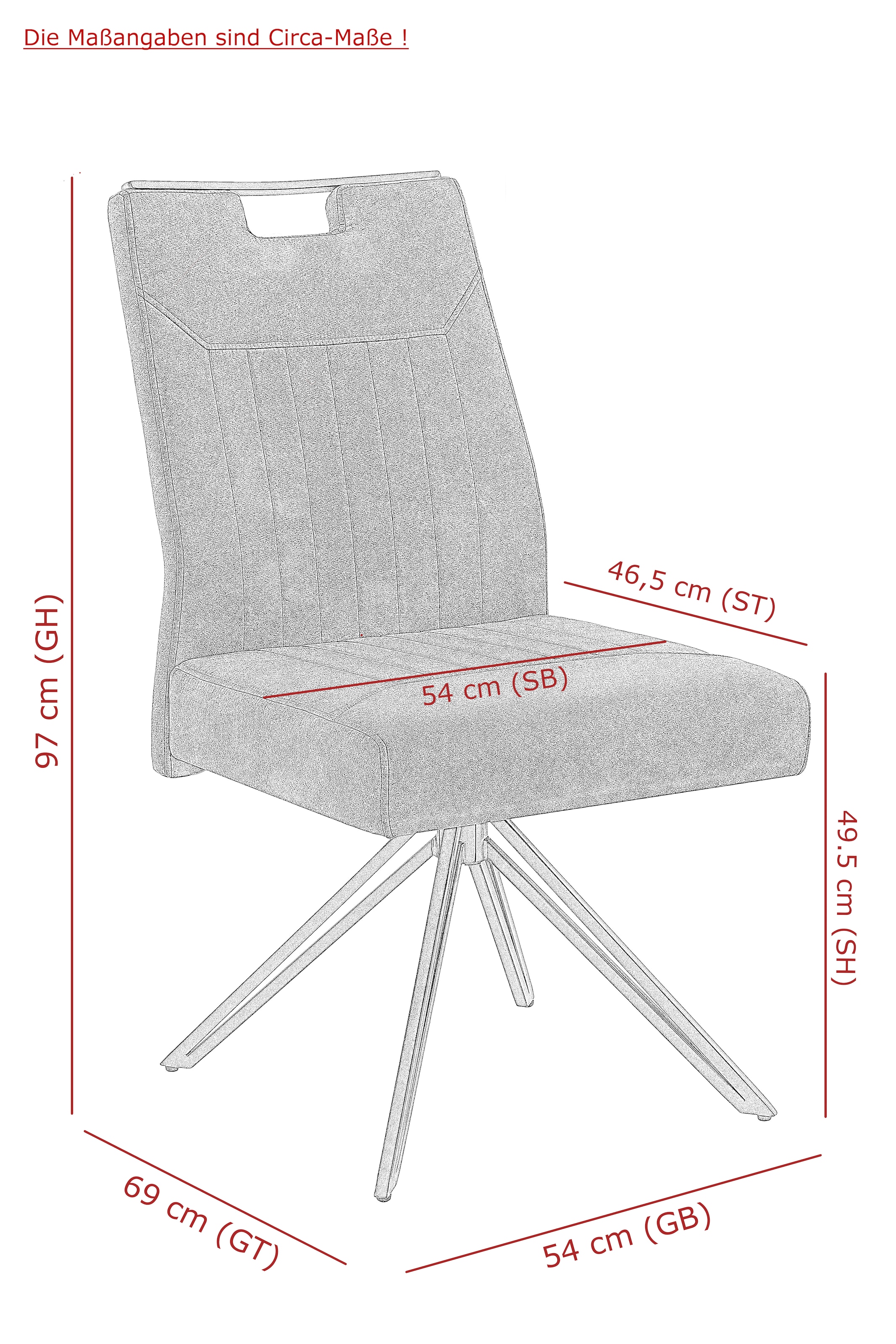 HELA 4-Fußstuhl »MAGGY« () 1 Stk.XXL Sitzbreite, 360° drehbar, V-Fuß, Federkorb, 200kg belastbar