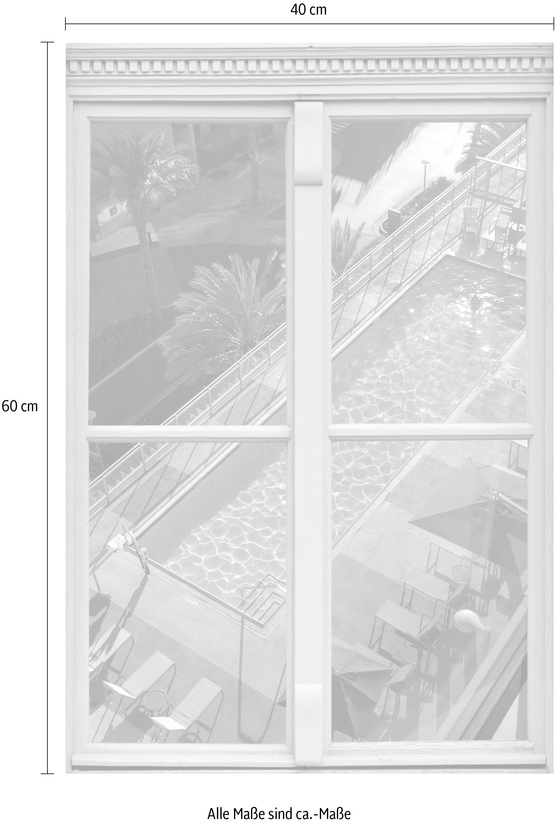 queence Wandsticker »Pool«, Wandsticker, Wandbild, selbstklebend, 3D, Fenster