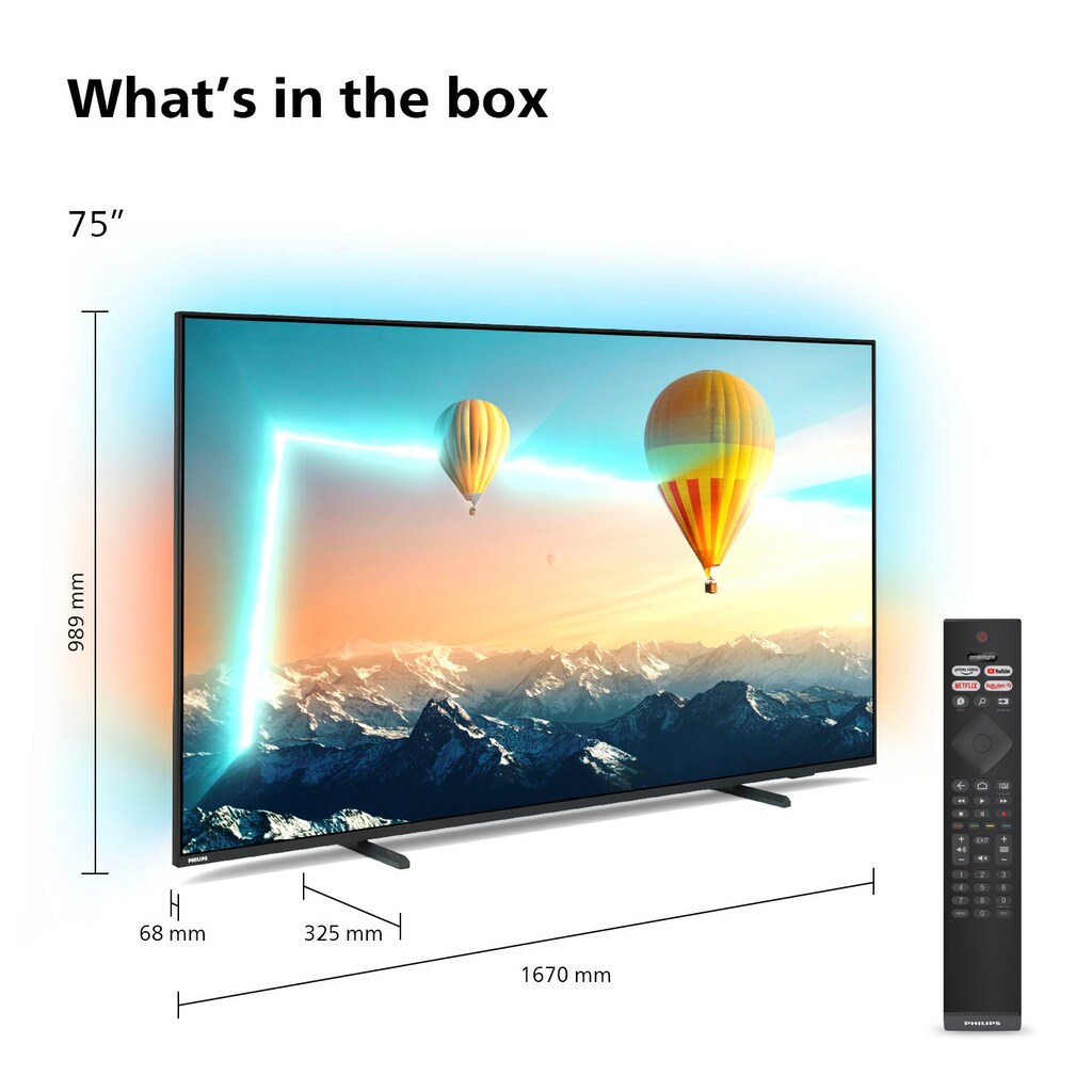 Philips LED-Fernseher »75PUS8007/12«, 189 cm/75 Zoll, 4K Ultra HD, Android TV-Smart-TV