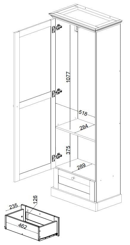 Home affaire Garderobenschrank »Binz«, mit schöner Holzoptik, mit vielen  Stauraummöglichkeiten, Höhe 180 cm auf Raten bestellen