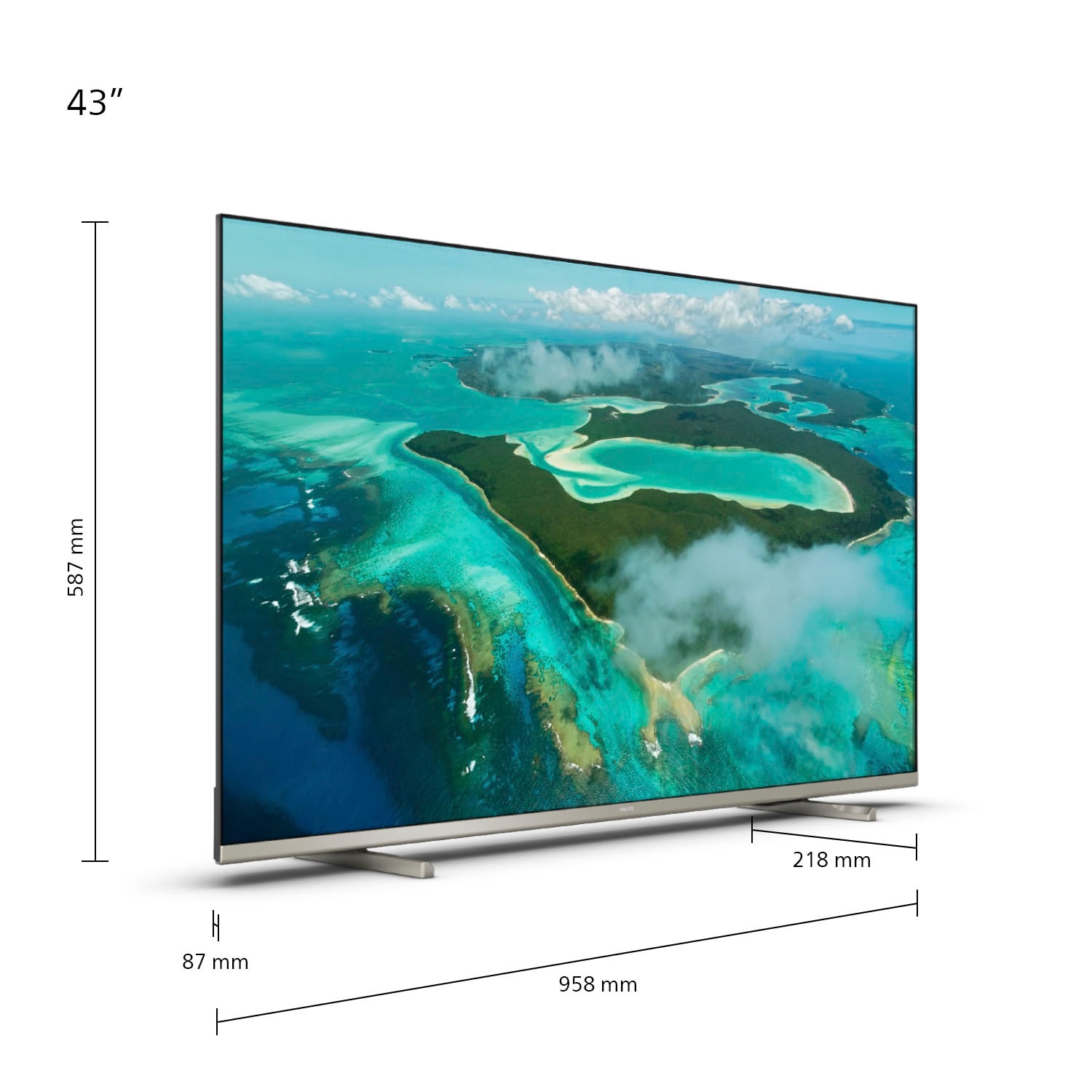 auf Zoll, Philips Ultra HD, Smart-TV bestellen Rechnung »43PUS7657/12«, cm/43 4K LED-Fernseher 108