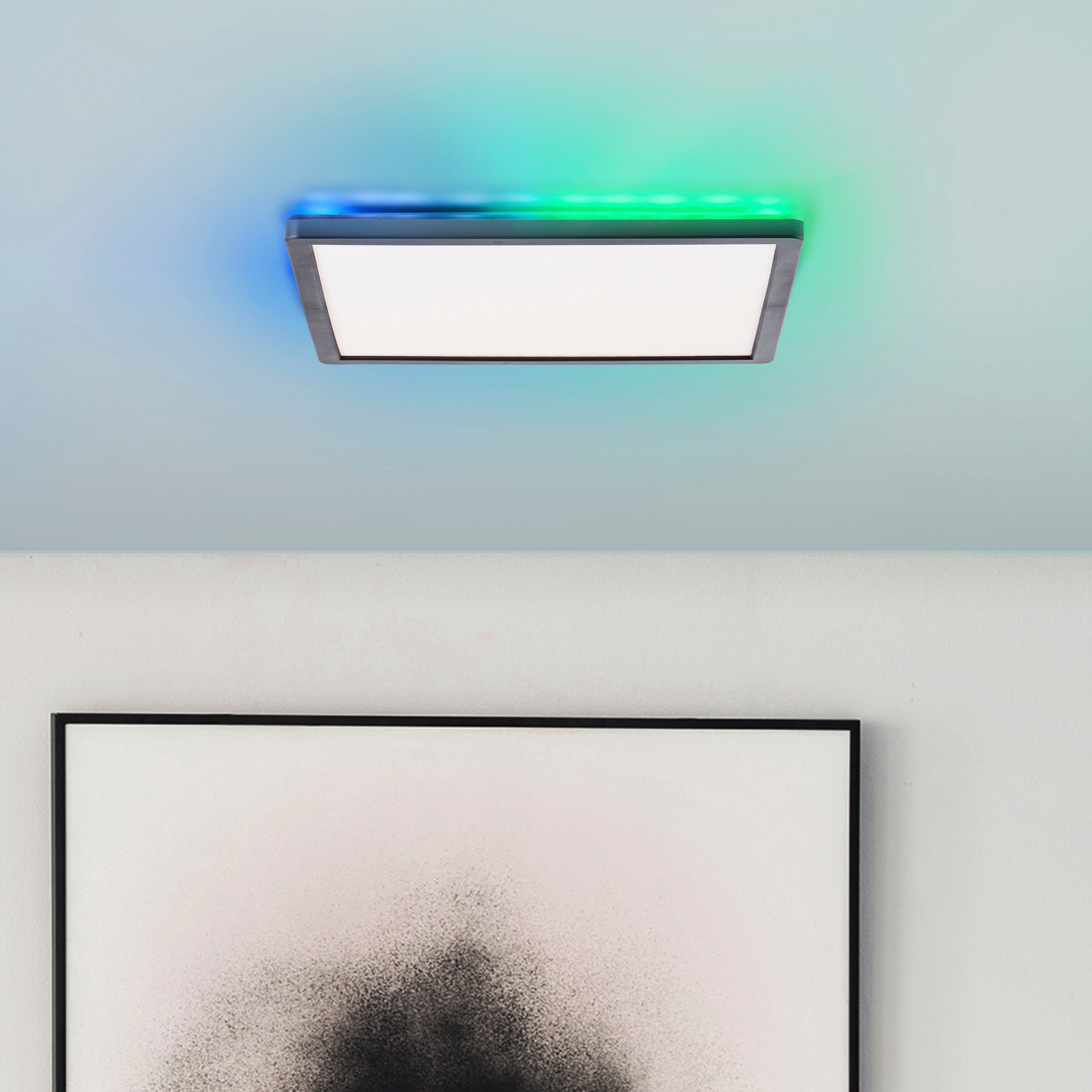my home LED Deckenleuchte »Elliot«, Leuchtmittel LED-Board | LED fest integriert, 29,5 x 29,5 cm, 2200 Lumen, 3000-6500 Kelvin, weiß/schwarz