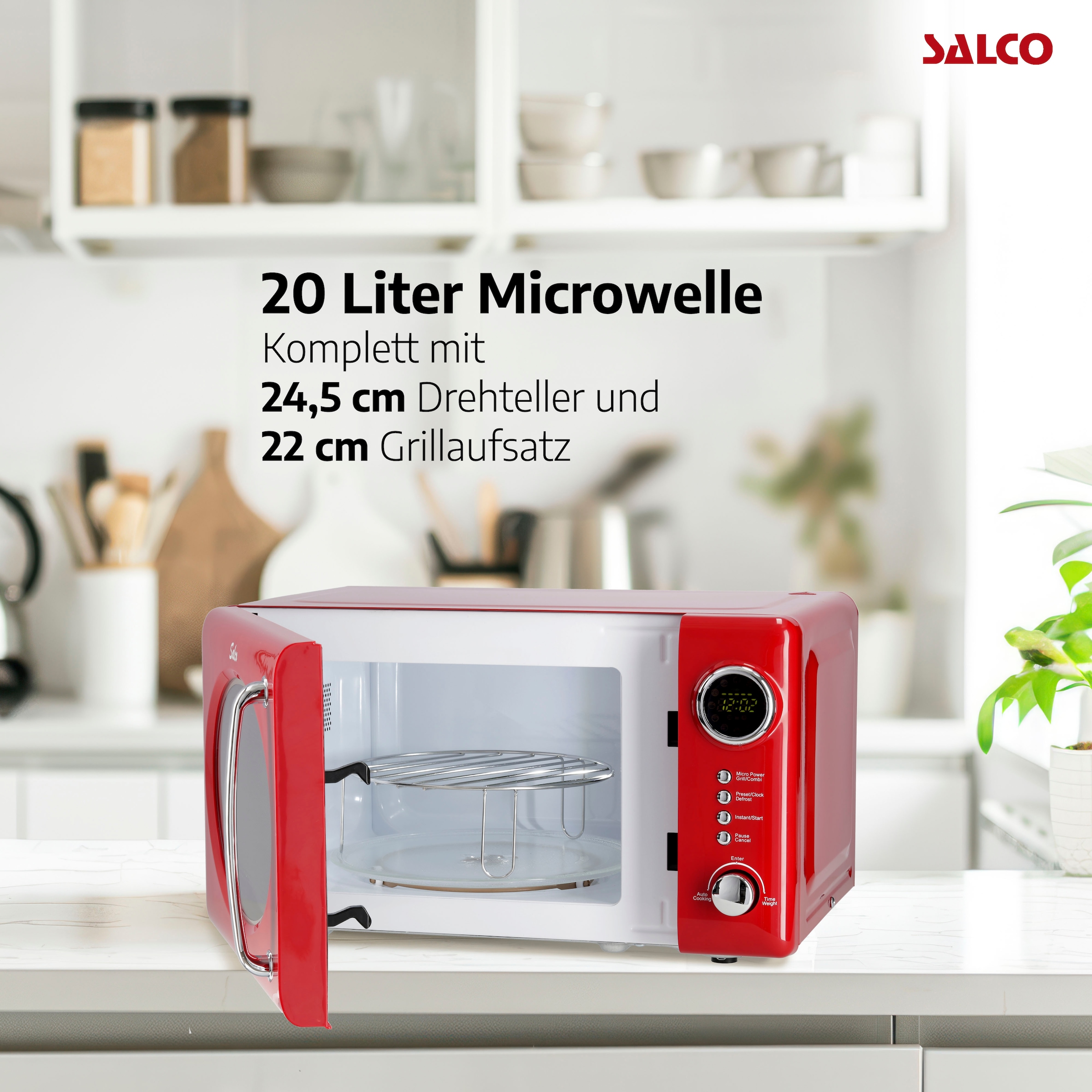 SALCO Mikrowelle »SRM-20.5G«, Mikrowelle-Grill, im Retrostyle