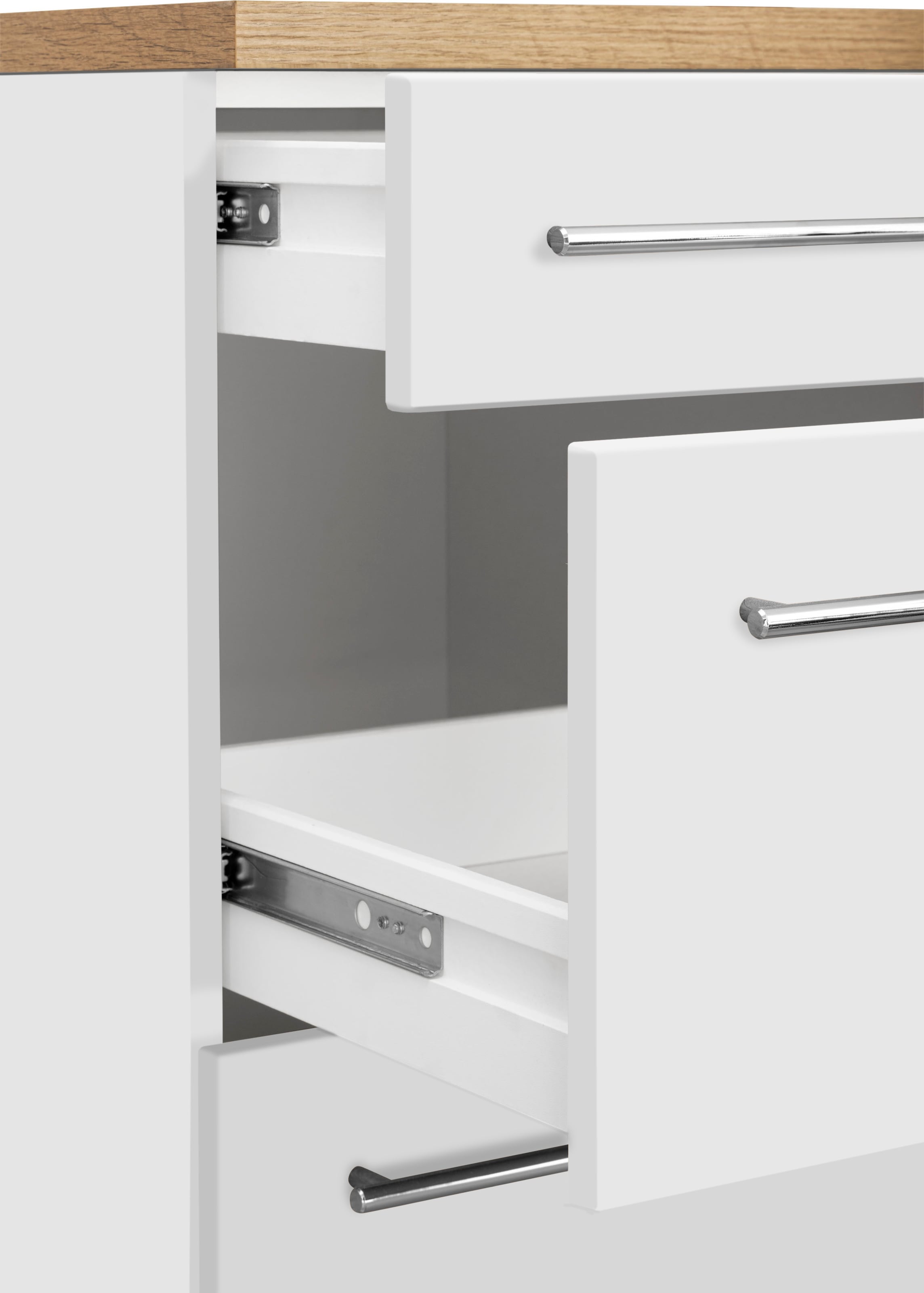 KOCHSTATION Winkelküche »KS-Samos« Stellbreite 220x220 cm, wahlweise mit E-Geräten, mit Arbeitsplatte