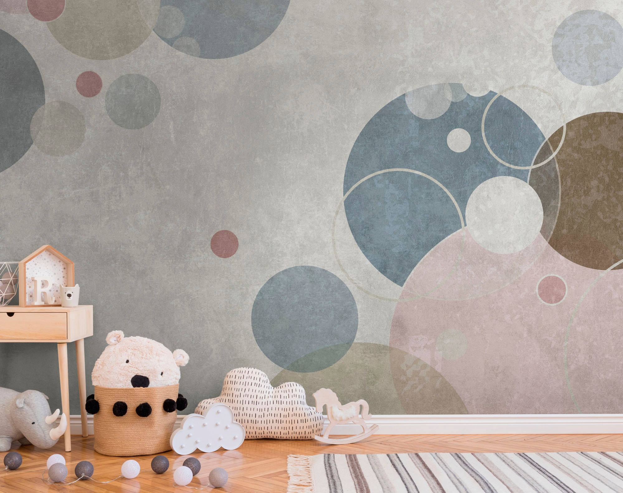 living walls Kindertapete »The Wall«, gepunktet-mehrfarbig-matt, Fototapete Punkte Tapete Kreise Tapeten Kinderzimmer Design Wandtapete