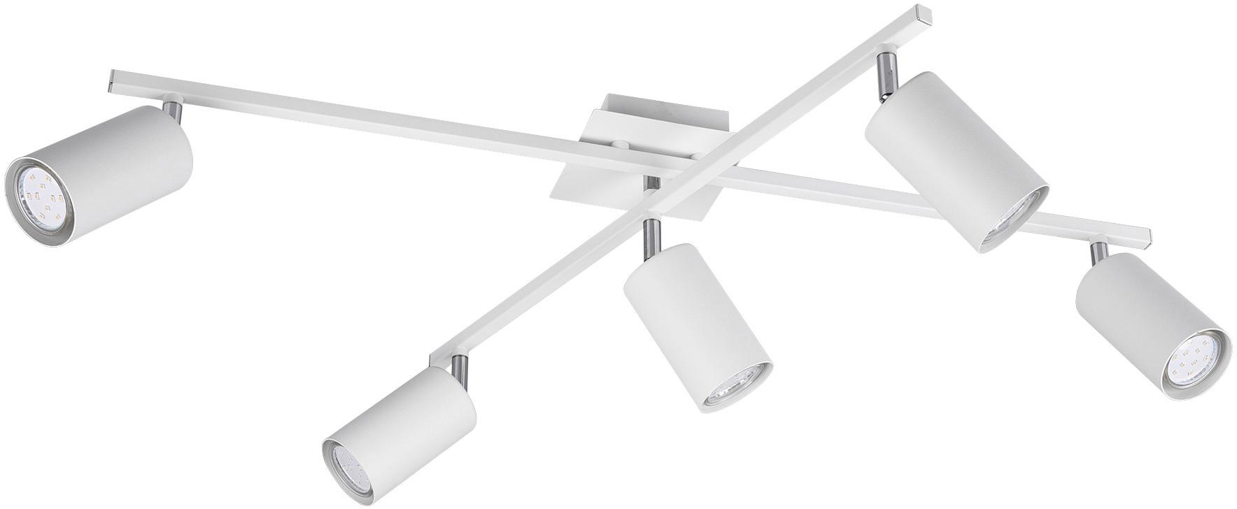 TRIO Leuchten Deckenleuchte »Marley«, 5 flammig, Leuchtmittel GU10 | ohne Leuchtmittel, Deckenlampe, schwenkbar, Leuchmittel tauschbar