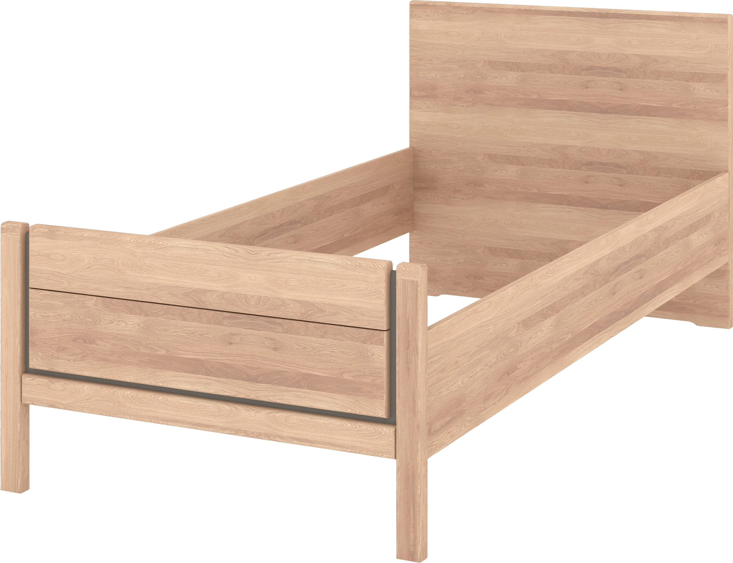 Musterring Holzbett »Sorrent, Bettgestell, Bettrahmen, teilmassiv Eiche«, (MADE IN GERMANY), Eiche teilmassiv, Liegehöhenverstellung, Stollenfußteil