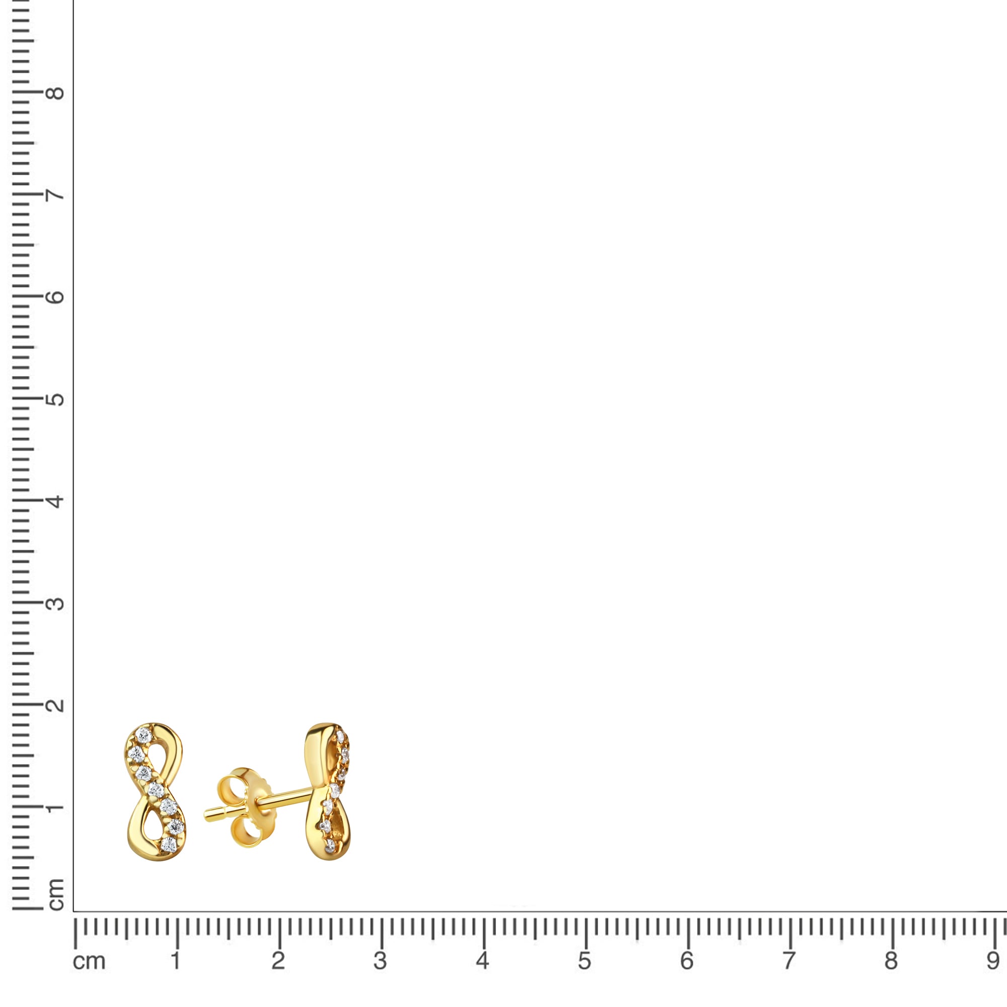 Vivance Paar Ohrstecker »925/- Sterling Silber vergoldet Infinity Zirkonia«