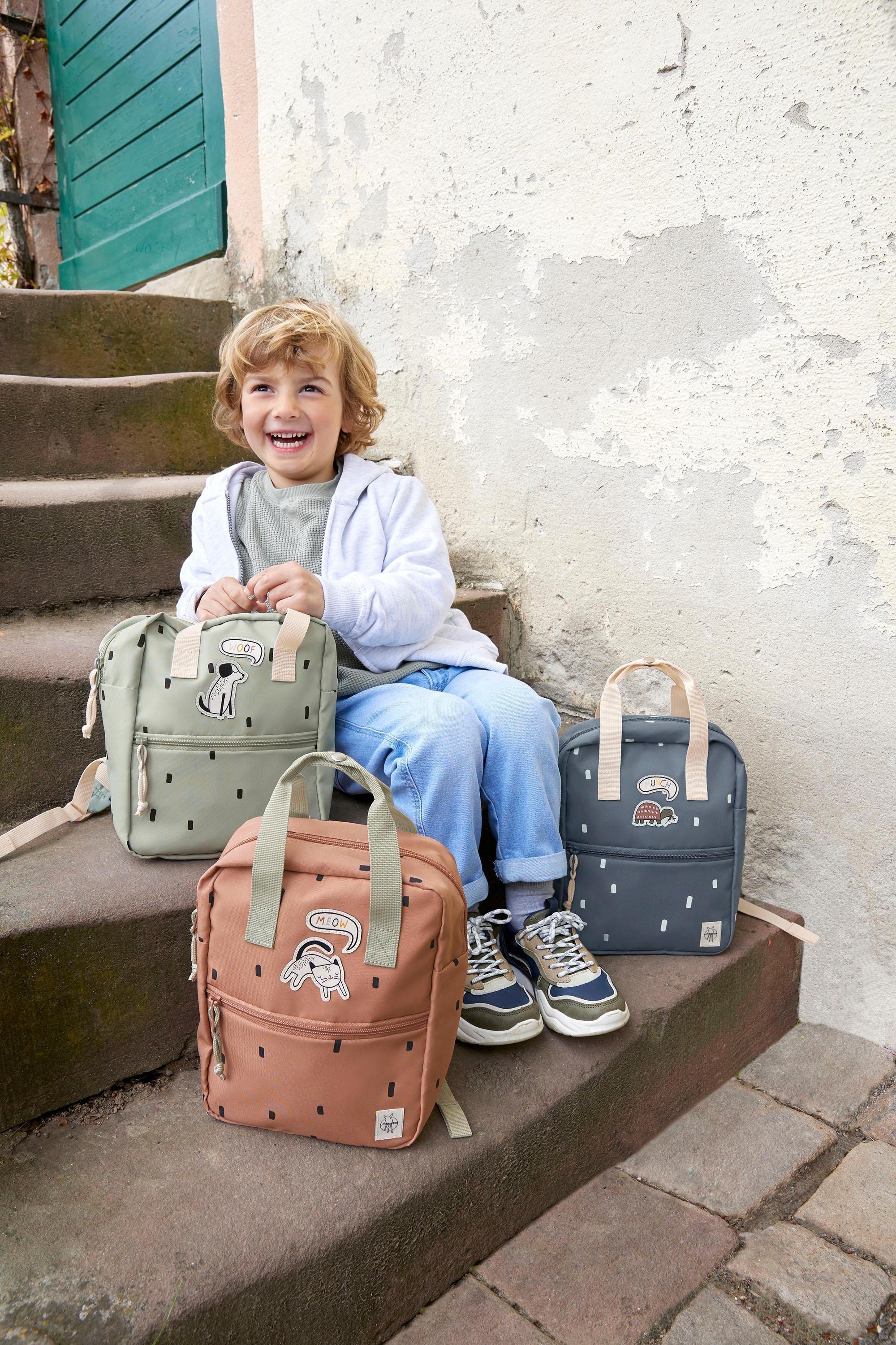 LÄSSIG Kinderrucksack »Happy Prints, Mini Square Backpack, Midnight Blue«