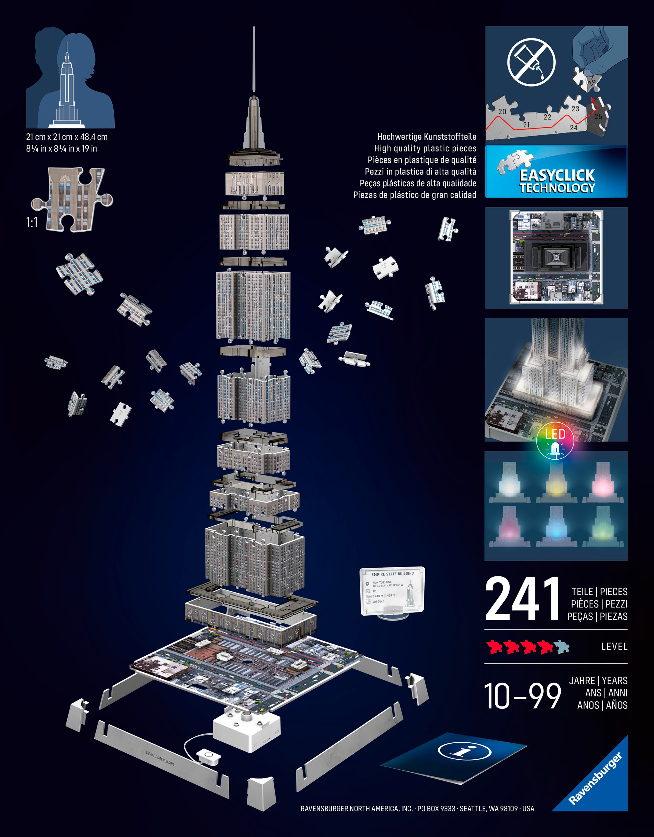 Ravensburger 3D-Puzzle »Iconics: Empire State Building - mit Licht«, Made in Europe