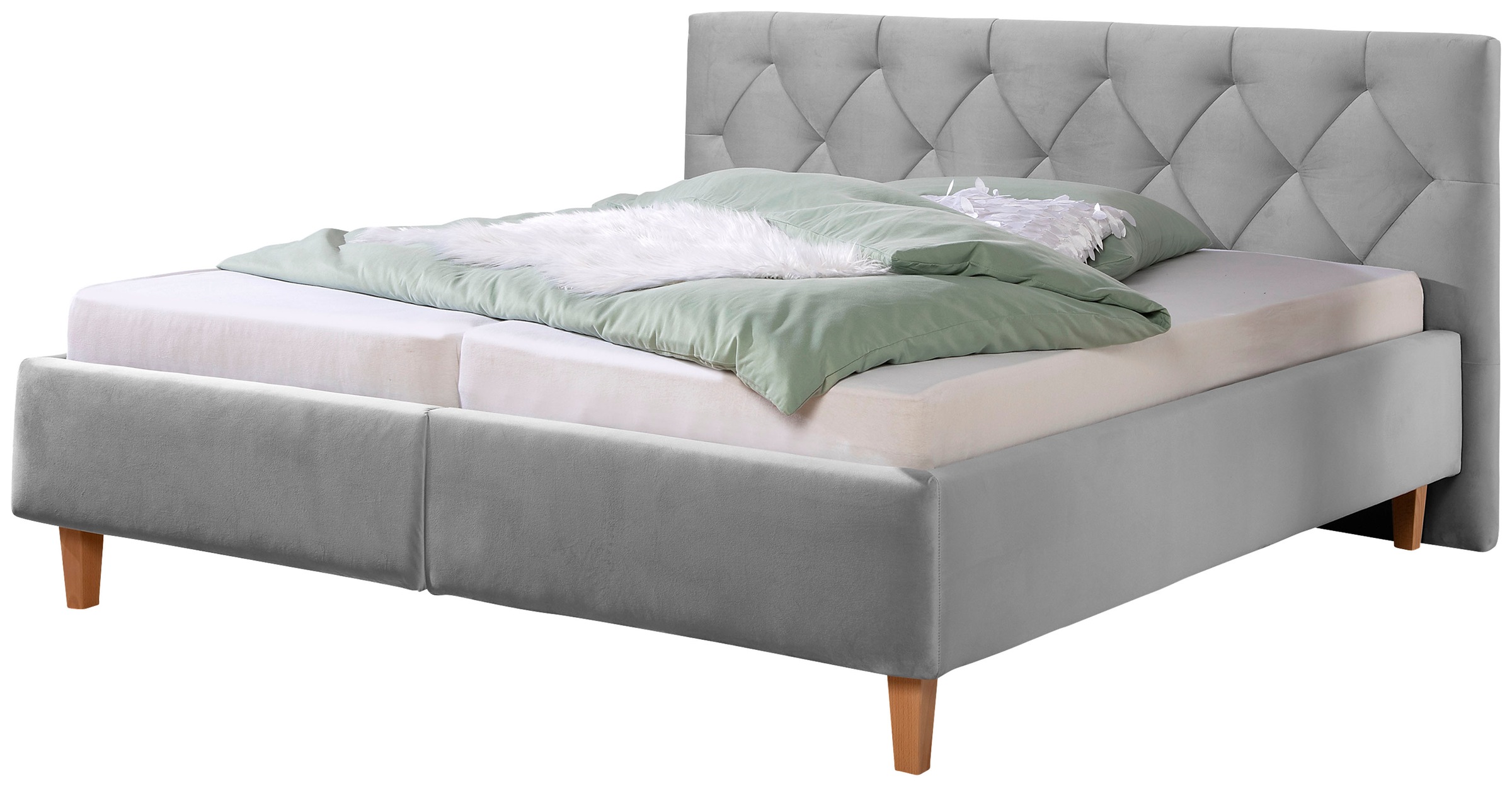 Home affaire Polsterbett "Sunley 100", Kreuzsteppung, Kopfteilhöhe 102 cm, günstig online kaufen