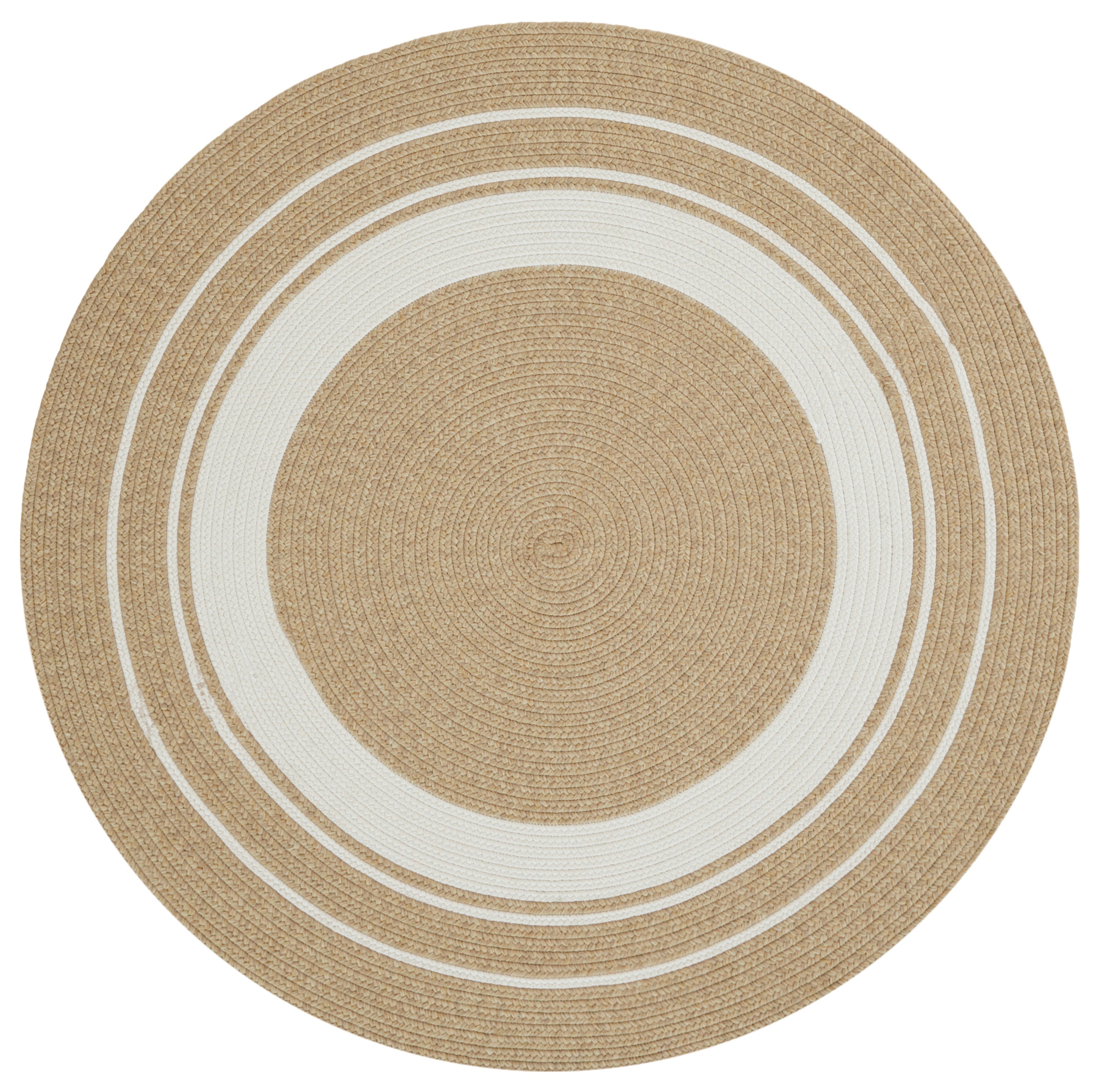 NORTHRUGS Teppich »Trenzado«, rund, 10 mm Höhe, In- & Outdoor, Handmade-Look, Gewebt, Wetterfest, Balkon, Wohnzimmer