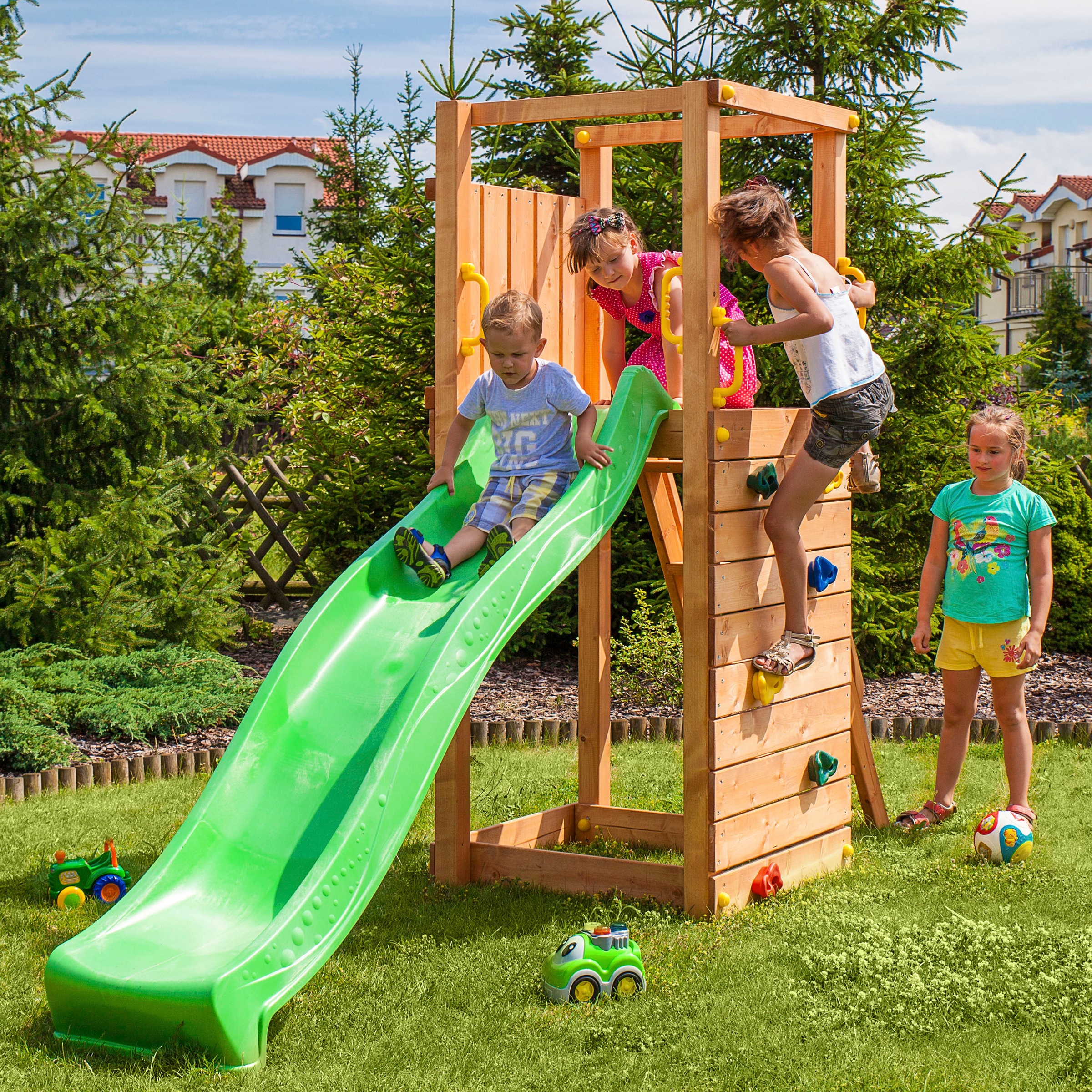 FUNGOO Spielturm »TIPTOP«, mit Rutsche & Kletterwand