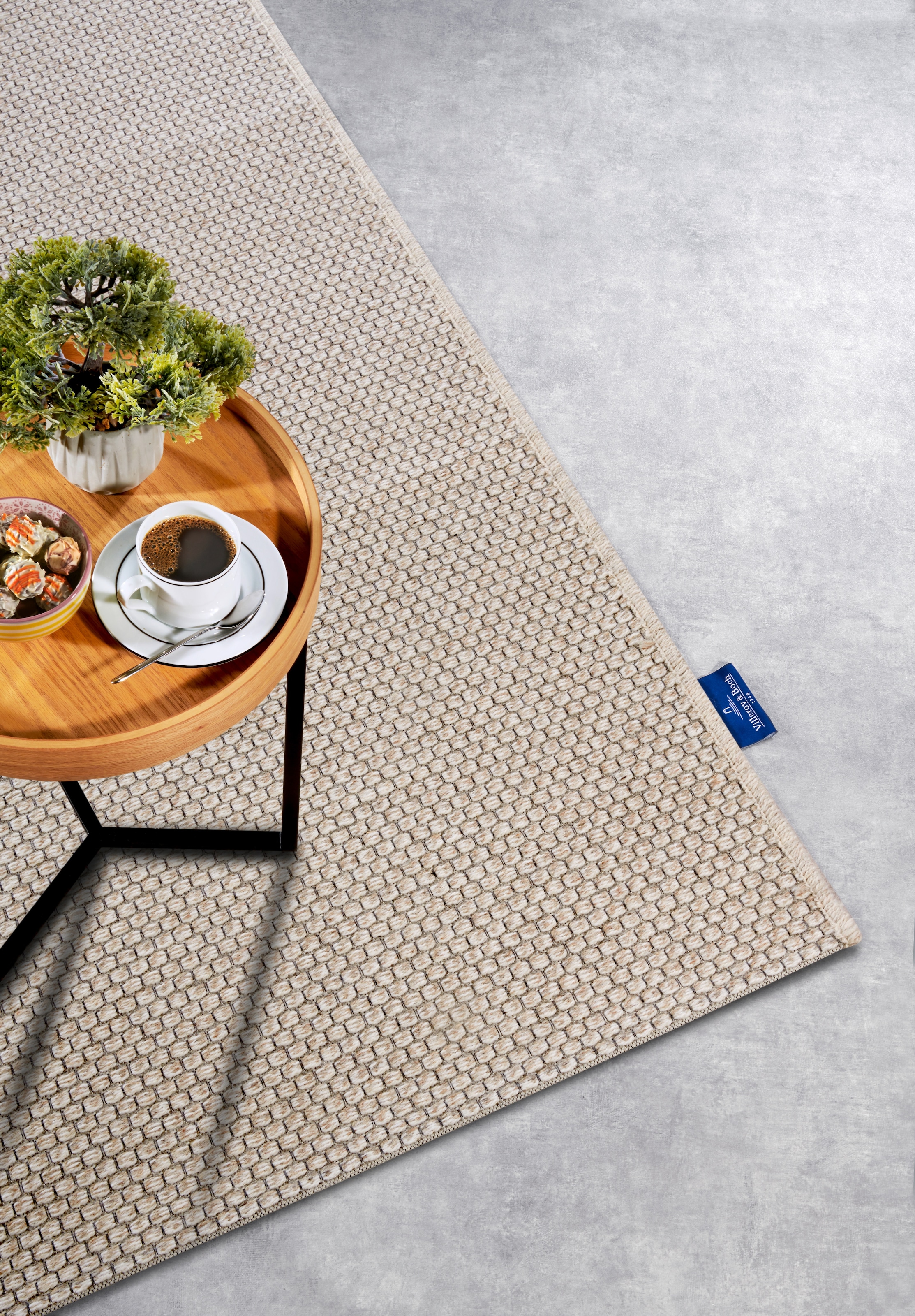 Villeroy & Boch Wollteppich »Charles«, rechteckig, 5 mm Höhe, Schurwolle, Wolle, Natur, Wohnzimmer, Schlafzimmer, Boho, Skandi