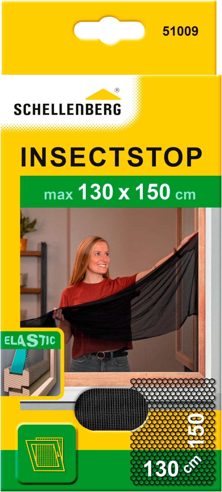 Fliegengitter-Gewebe »Elastic«, elastischer Insektenschutz für Fenster, 130 x 150 cm,...