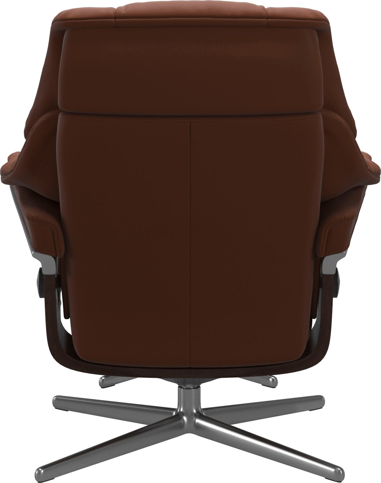 Stressless® Relaxsessel »Reno«, (Set, Relaxsessel mit Hocker), mit Hocker, mit Cross Base, Größe S, M & L, Holzakzent Braun