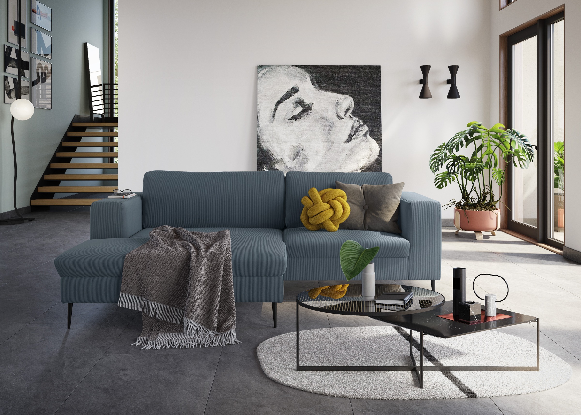 DOMO collection Ecksofa »Modica kompakt und elegant, Breite 244, L-Form«, m günstig online kaufen