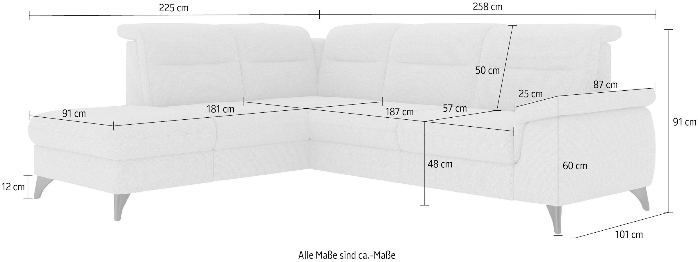 sit&more Ecksofa »Astoria L-Form«, wahlweise mit motorischer Relaxfunktion