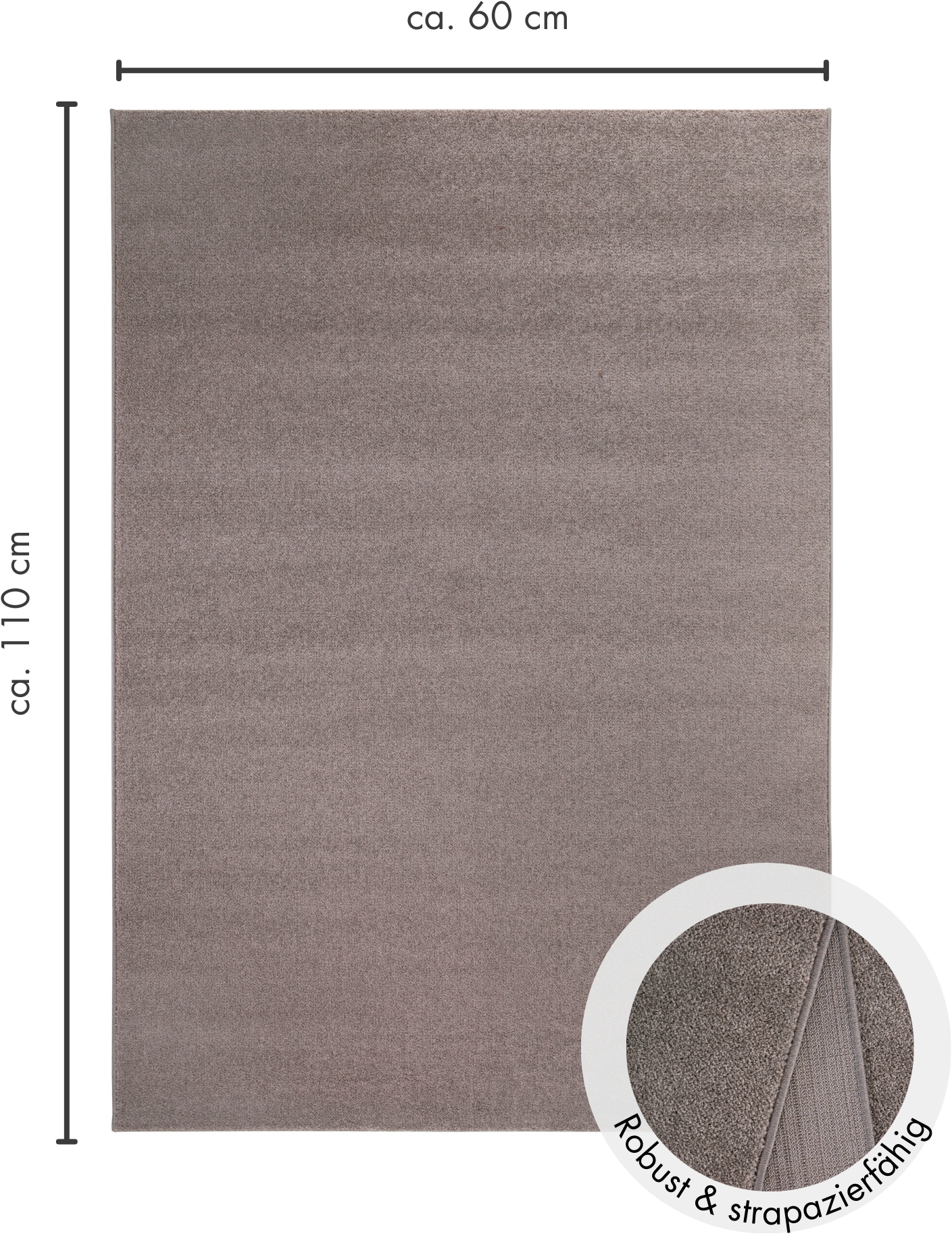 Andiamo Teppich »Jerez«, rechteckig, 8 mm Höhe, Kurzflor, gewebt, Uni-Farben, auch als Läufer