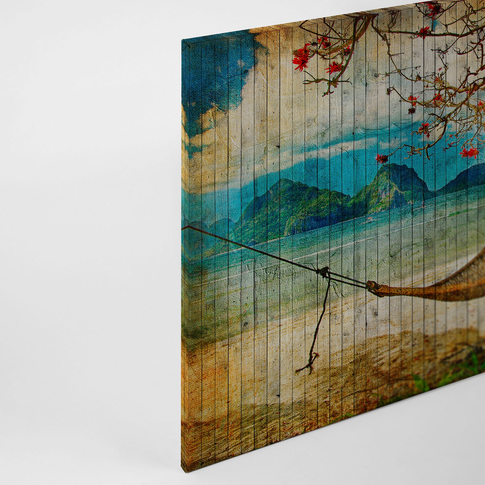 A.S. Création Leinwandbild »tahiti«, Kunst-Strand-Meer, (1 St.), Keilrahmen Bild Insel Leinwand-Bild Wohnzimmer modern Wandbild Kinder