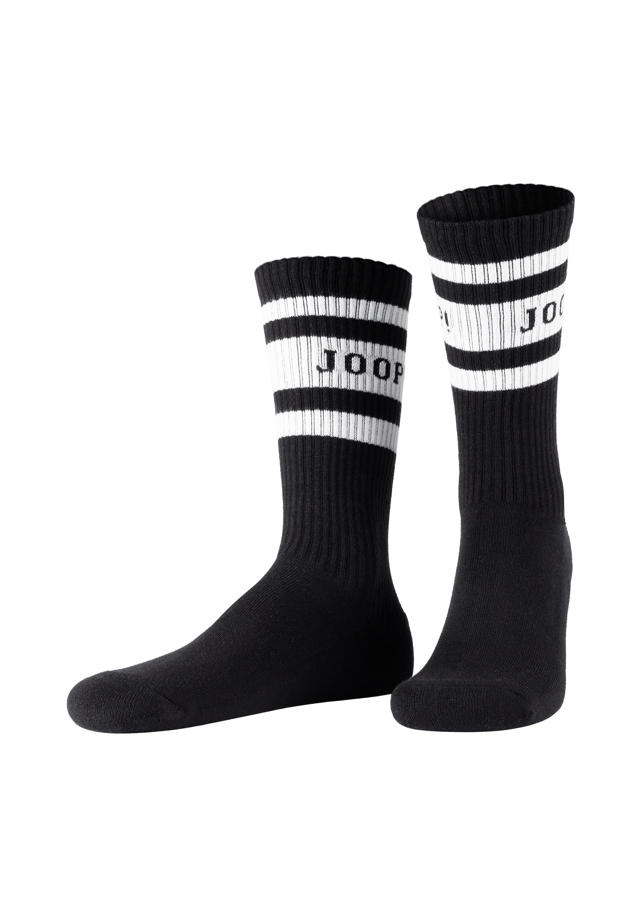 JOOP! Langsocken »premium essentials«, (2er Pack), am Bund mit Logoschriftzug