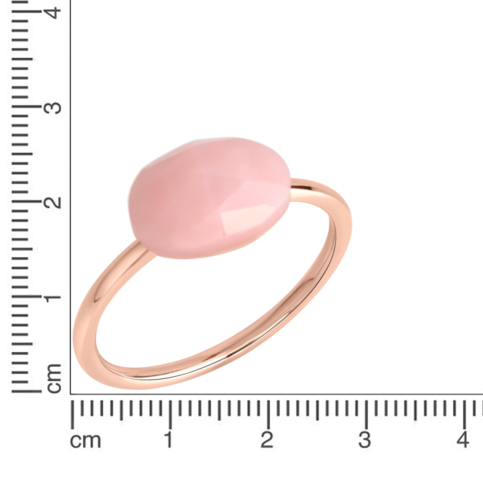 Jamelli Fingerring »Silber 925 rosé-vergoldet mit einem pinken Opal 10x7mm«
