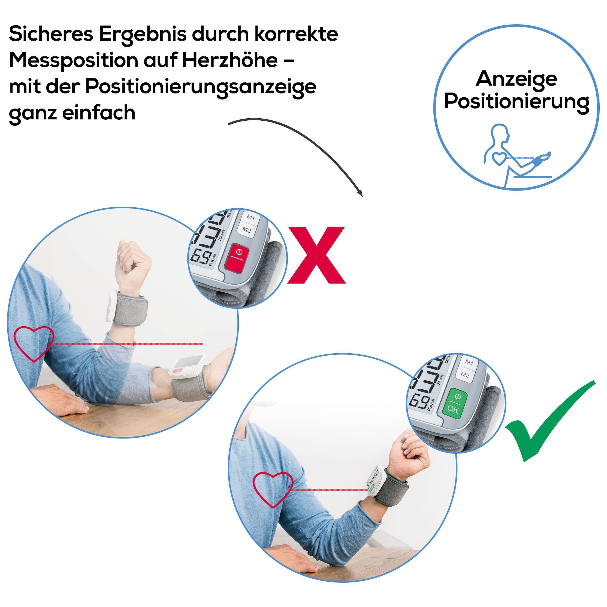 BEURER Handgelenk-Blutdruckmessgerät »BC 51 mit Durchschnittswertberechnung der letzten 7 Tage«, Farbiger Risikoindikator und Arrhythmie-Erkennung