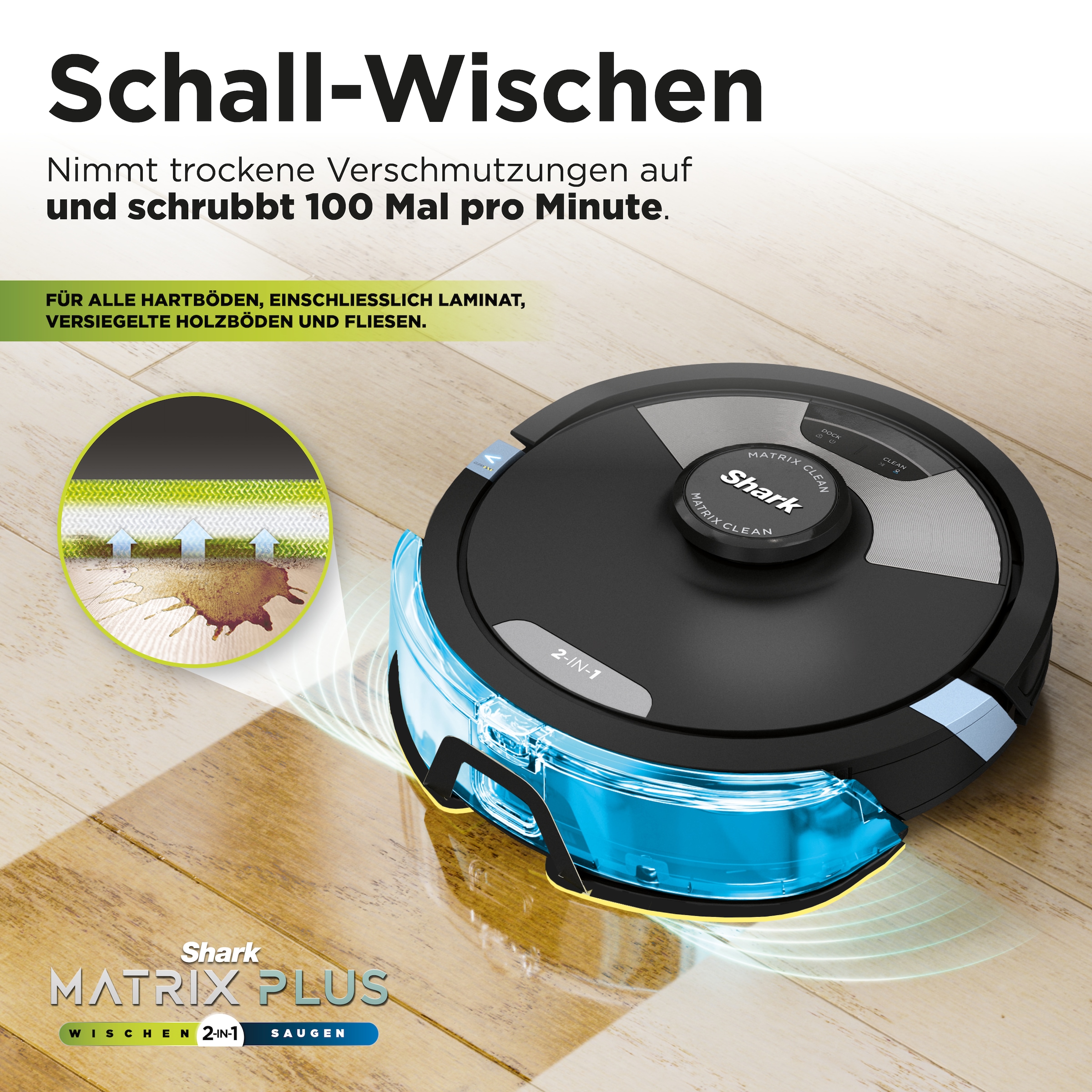 Shark Nass-Trocken-Saugroboter »RV2620WDEU«, Matrix Plus 2-in-1 Wischen & Saugen