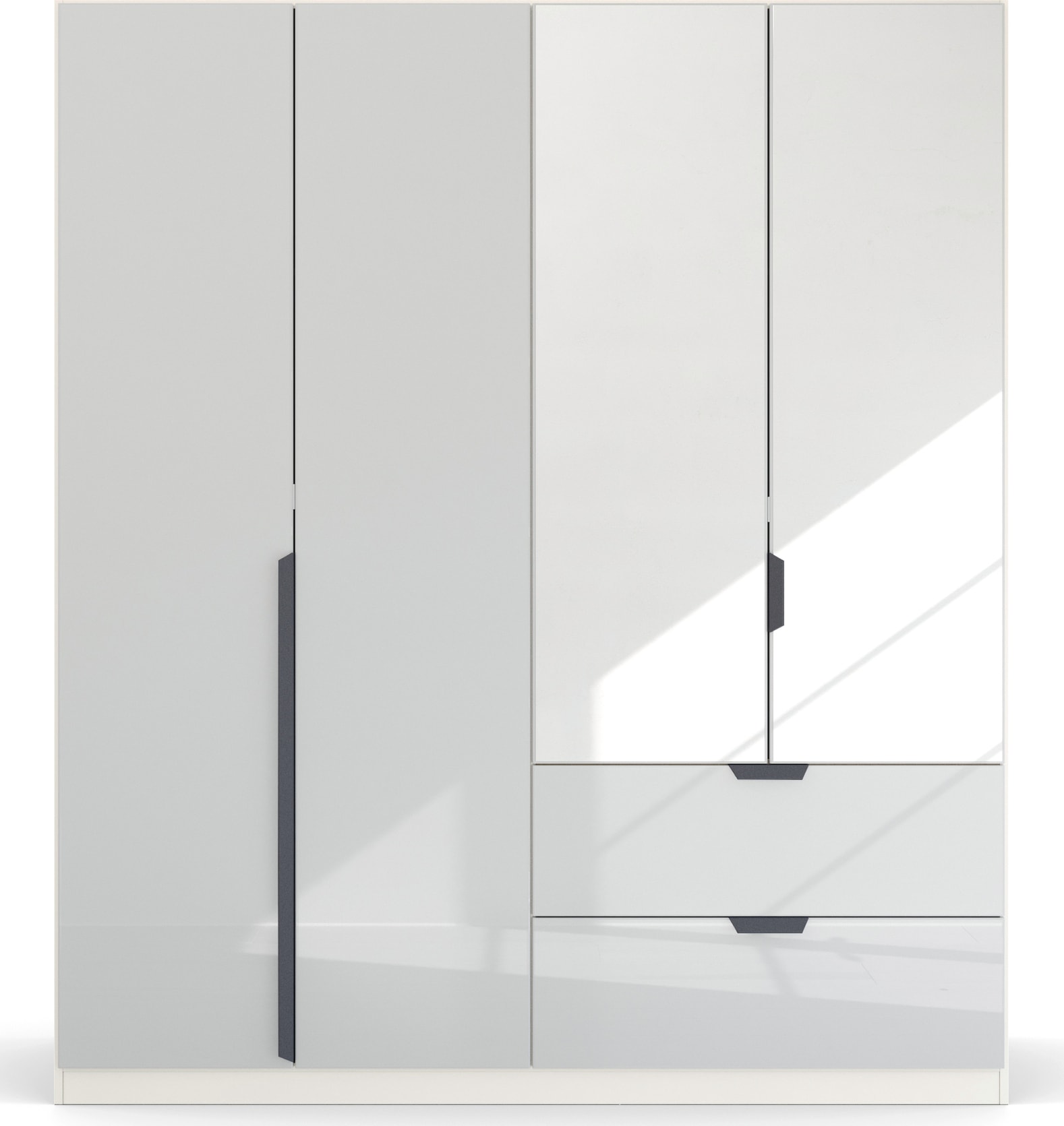 rauch Drehtürenschrank »Kleiderschrank Schrank Garderobe Ankleide MODERN BY QUADRA SPIN« Breiten: 181/226/271 cm, Höhe 210 cm,  mit Spiegel und hochwertiger Glasfront, Stangengriff MADE IN GERMANY