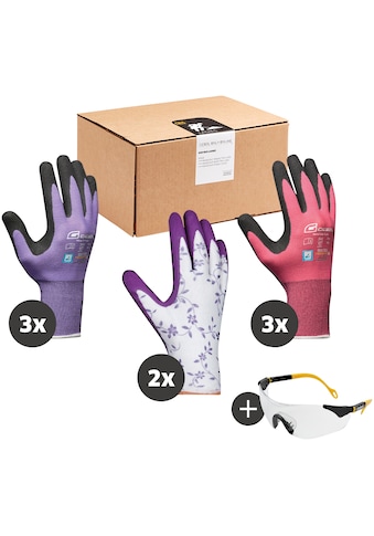 Gebol Gartenhandschuhe »Lady«, (9), 8 Paar Handschuhe und 1 Schutzbrille kaufen