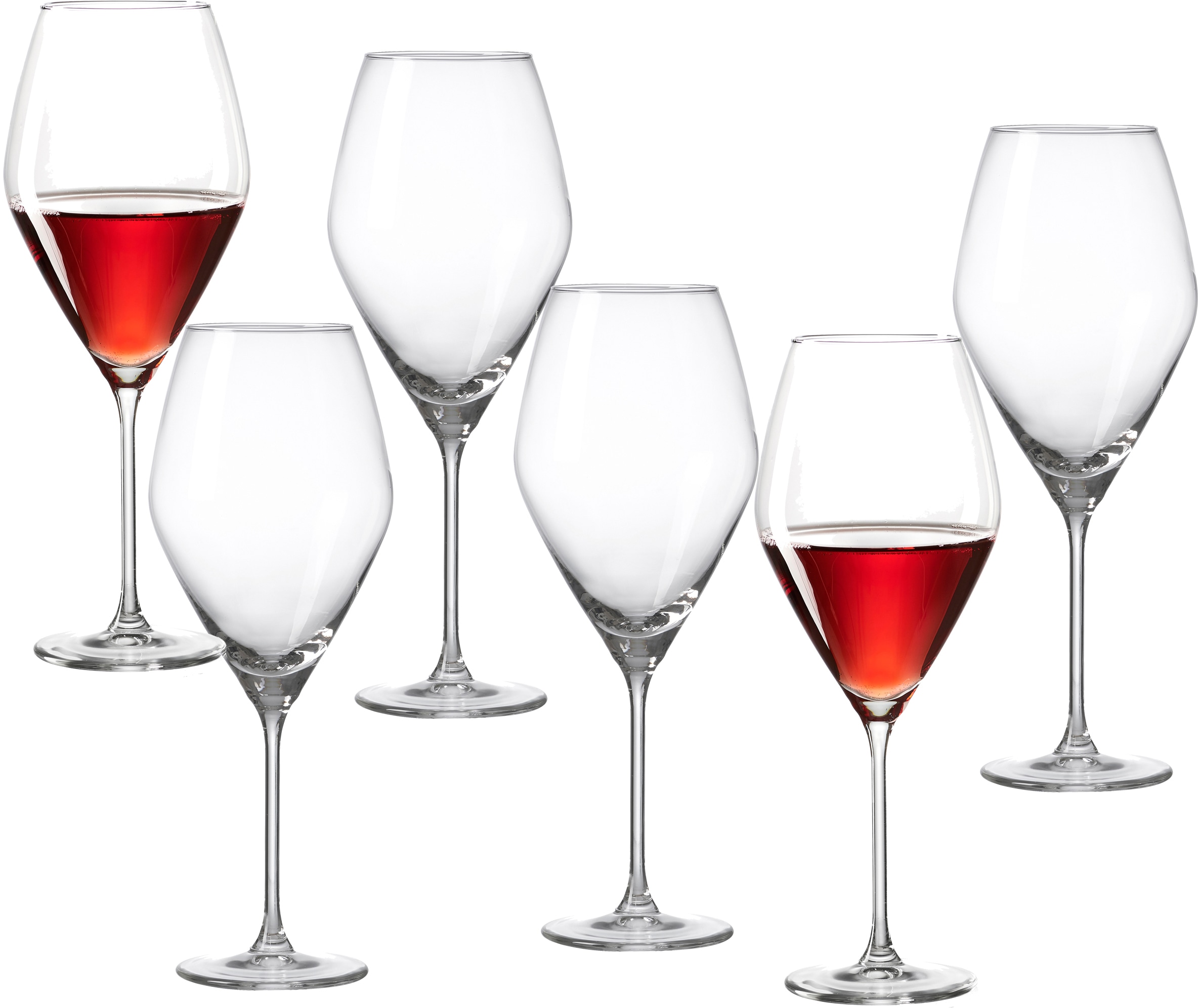 Rotweinglas »Salsa«, (Set, 6 tlg.), robust und kristallklar, 6-teilig