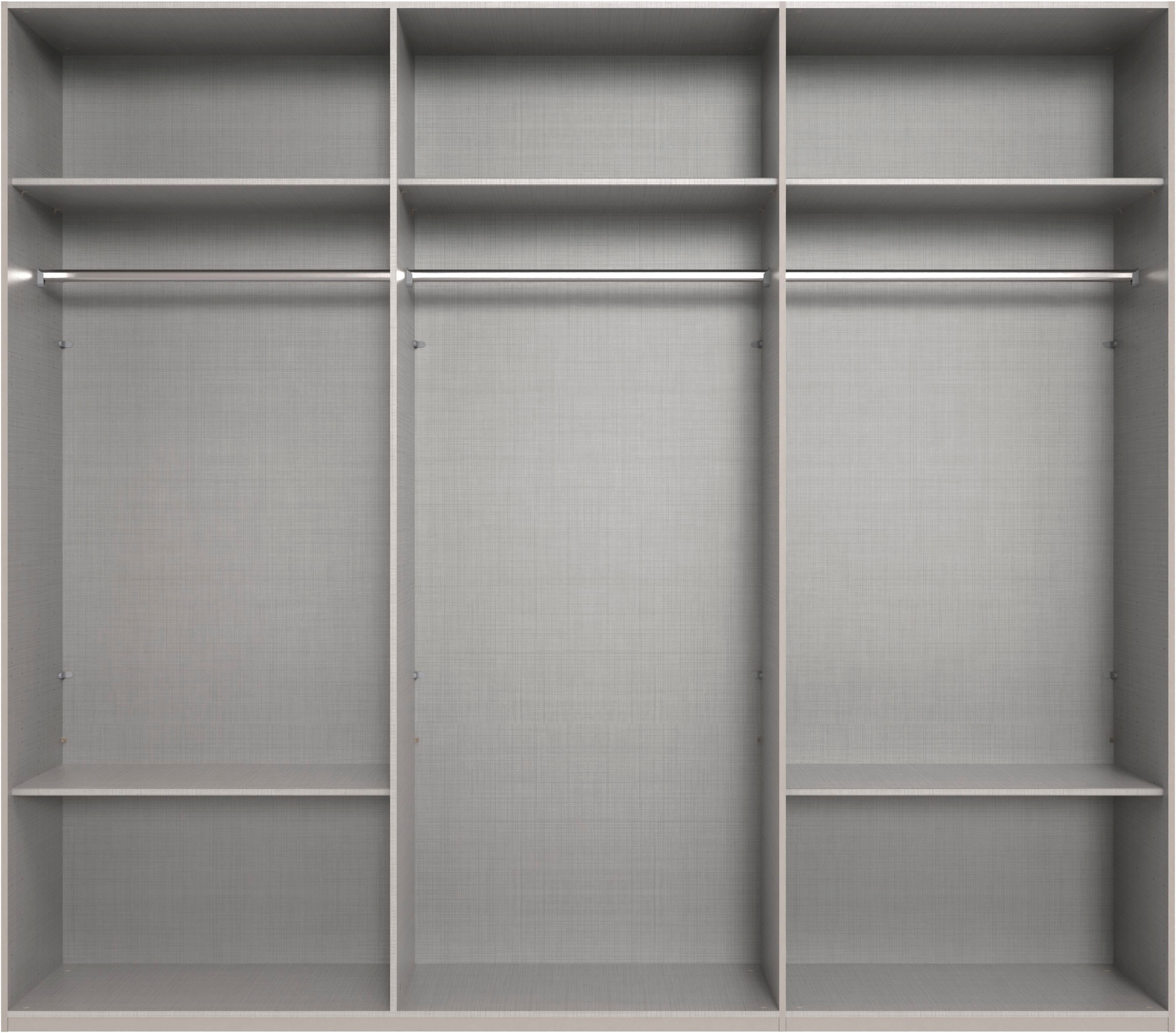 Wimex Kleiderschrank »Mugano, in 5 Breiten und 2 Höhen, Made in Germany«, (in Basic oder Premium Ausstattung mit 2 weiteren Einlegeböden), mit langen Griffstangen aus Metall, wahlweise mit oder ohne Spiegel
