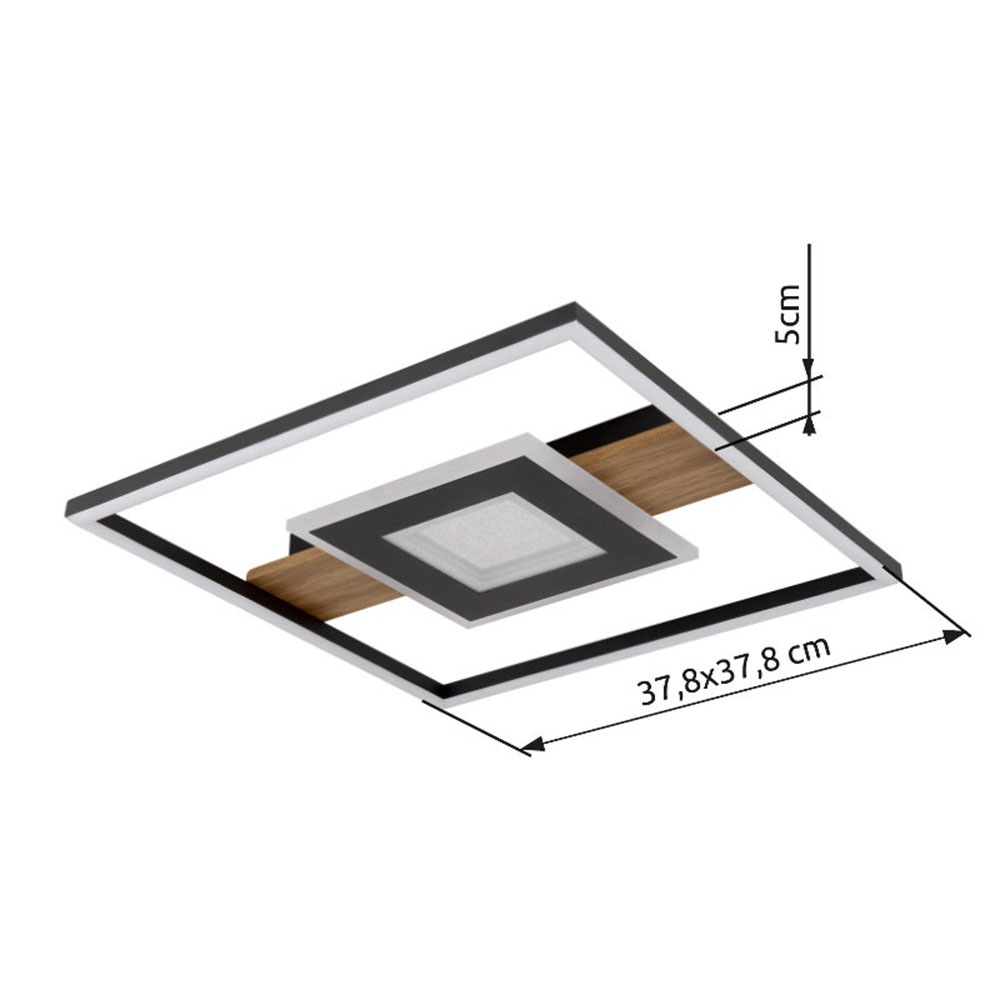 GLOBO LIGHTING LED Deckenleuchte »PIKARA« LED-Modul Warmweiß Deckenlampe/holzoptik/Acrylkristalle klar/modern