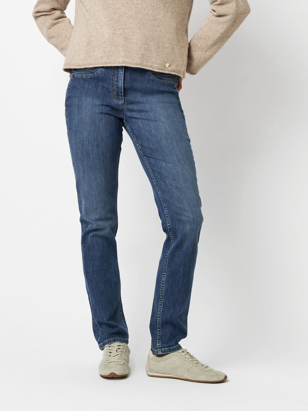 TONI Slim-fit-Jeans »be loved« im Four-Pocket Style Mid Blue Used 46 - N-Gr N-Gr 46 Slim-fit-Jeans be loved von TONI