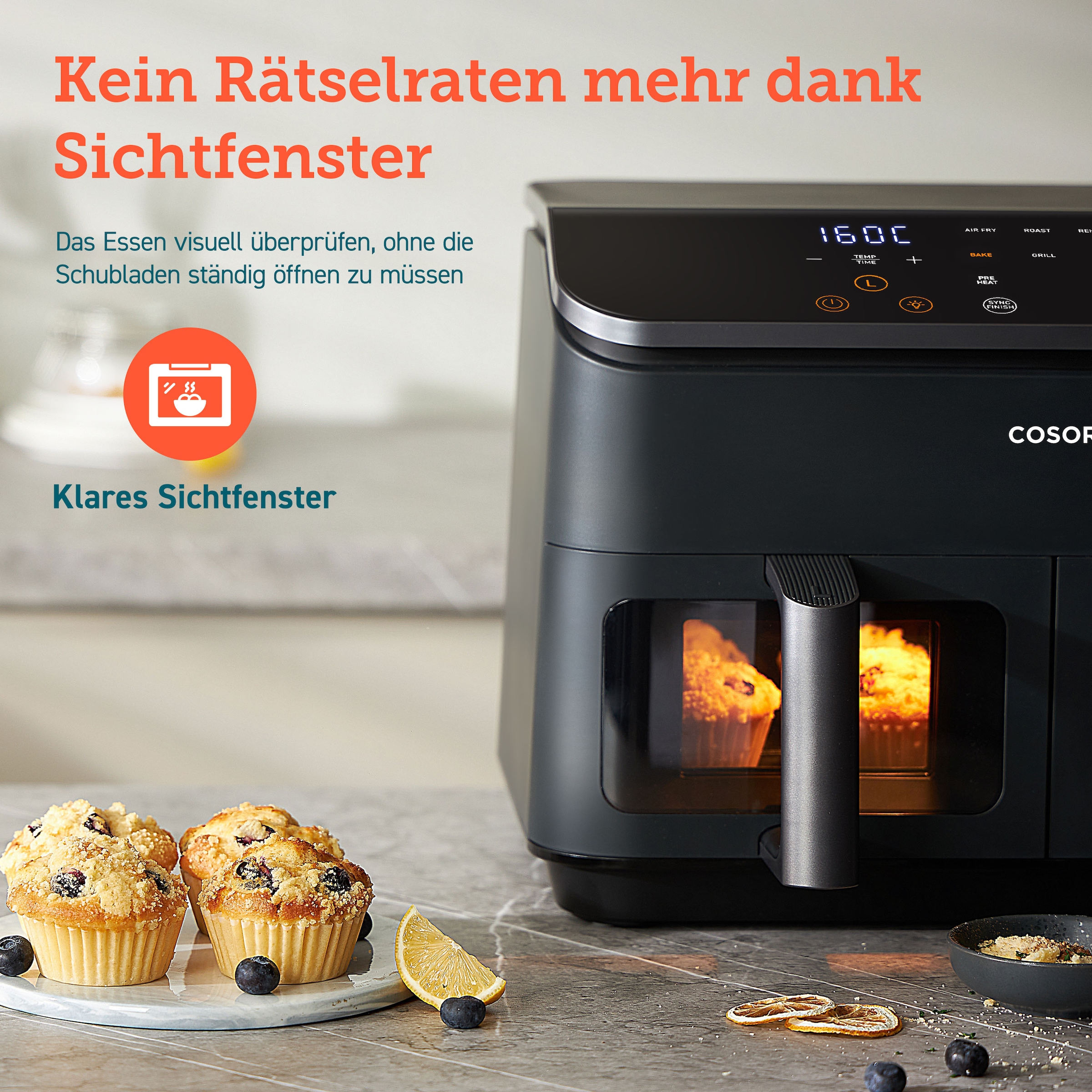 Cosori Heißluftfritteuse »CAF-R901-AEUR« 1750 W