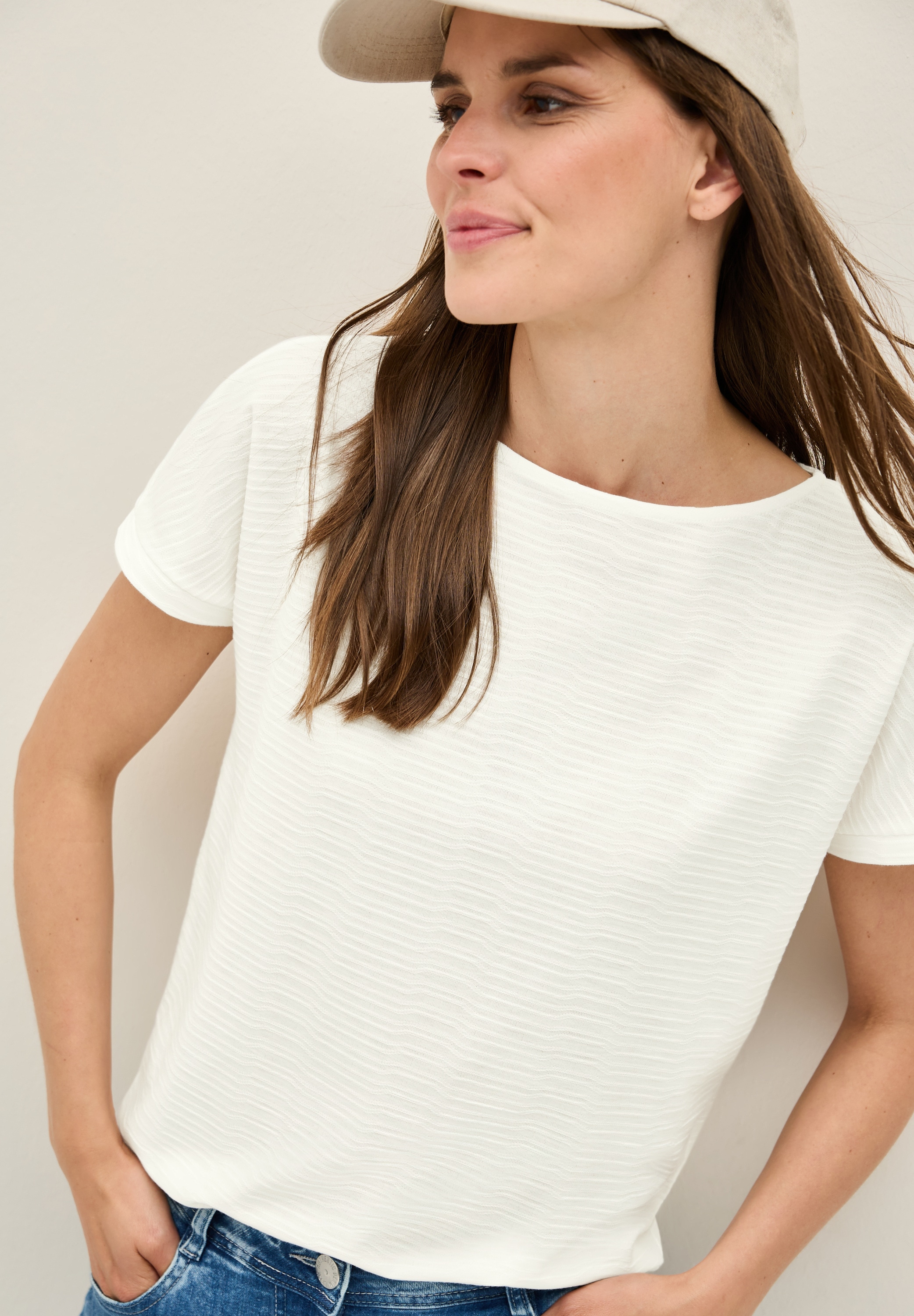 Cecil T-Shirt, mit Streifen-Struktur