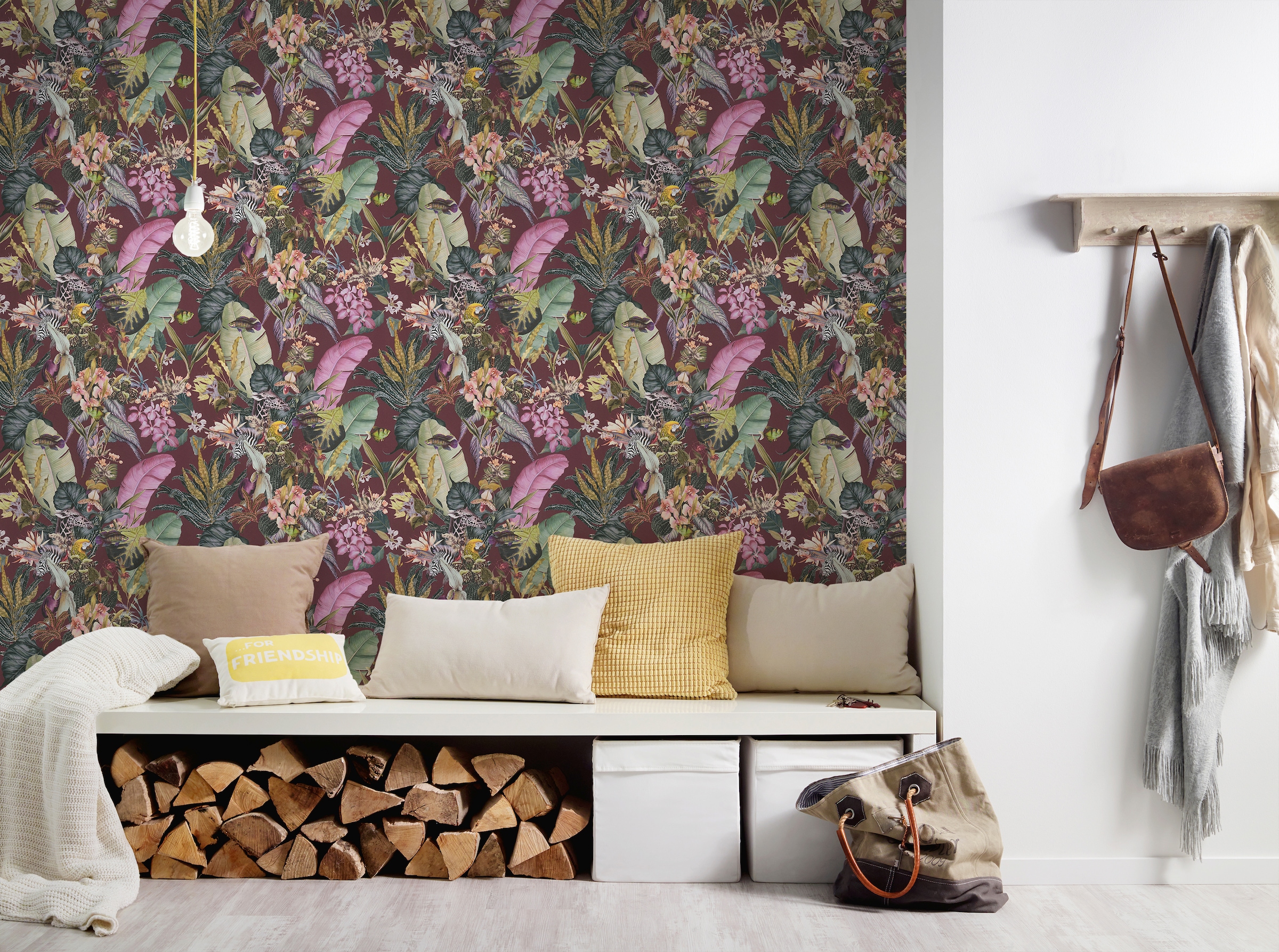 A.S. Création Vliestapete »Dream Flowery«, floral-botanisch-Wald, Tiertapete Tapete Blumenoptik Tapeten Wohnzimmer Schlafzimmer Küche