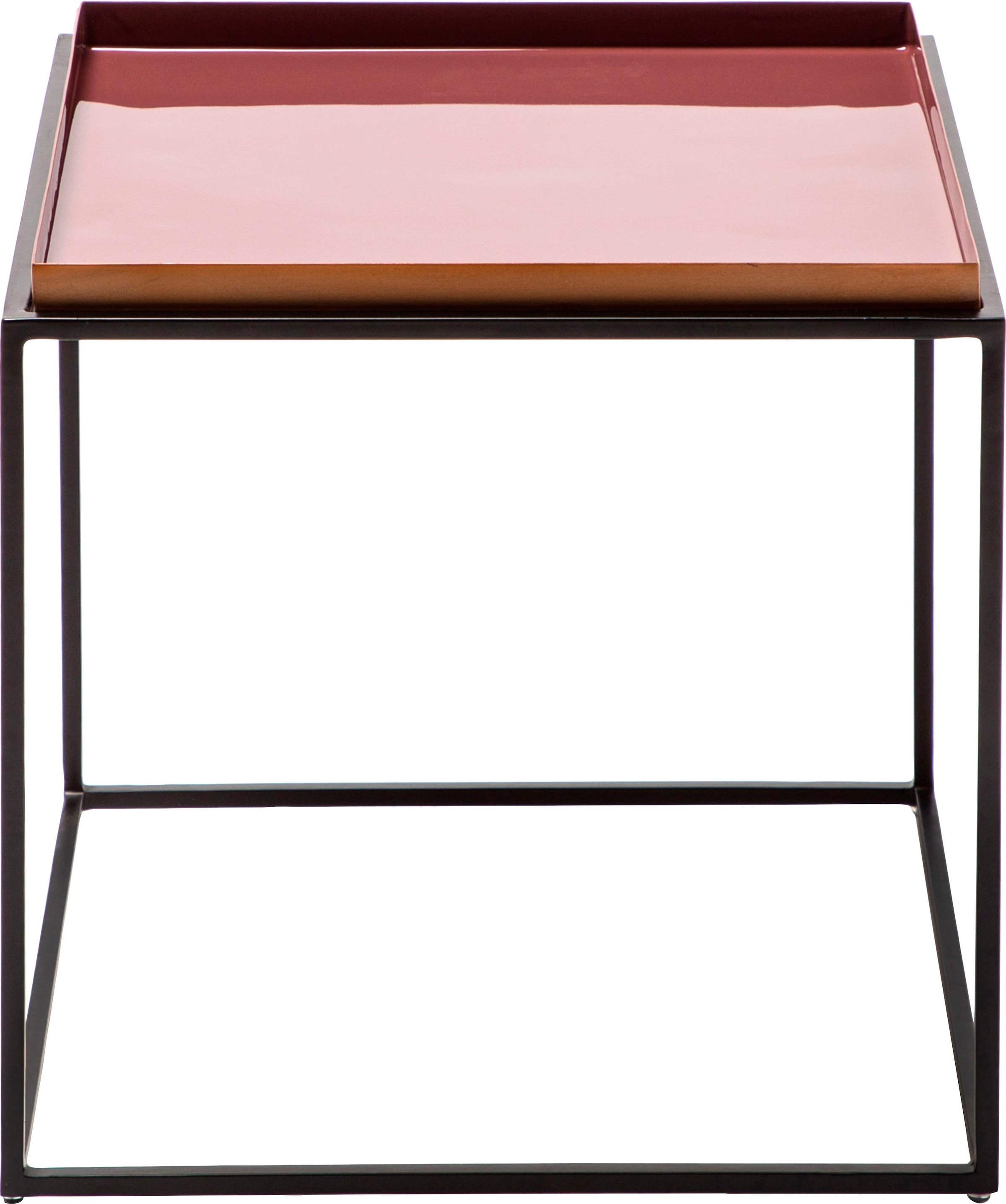 Kayoom Beistelltisch »Famosa, Metall-Beistelltisch in quadratischer Form«, (1 St.), Bunter Tisch, Schalenmaße: 11 x 11 x 2 / 15,8 x 11 x 2 cm