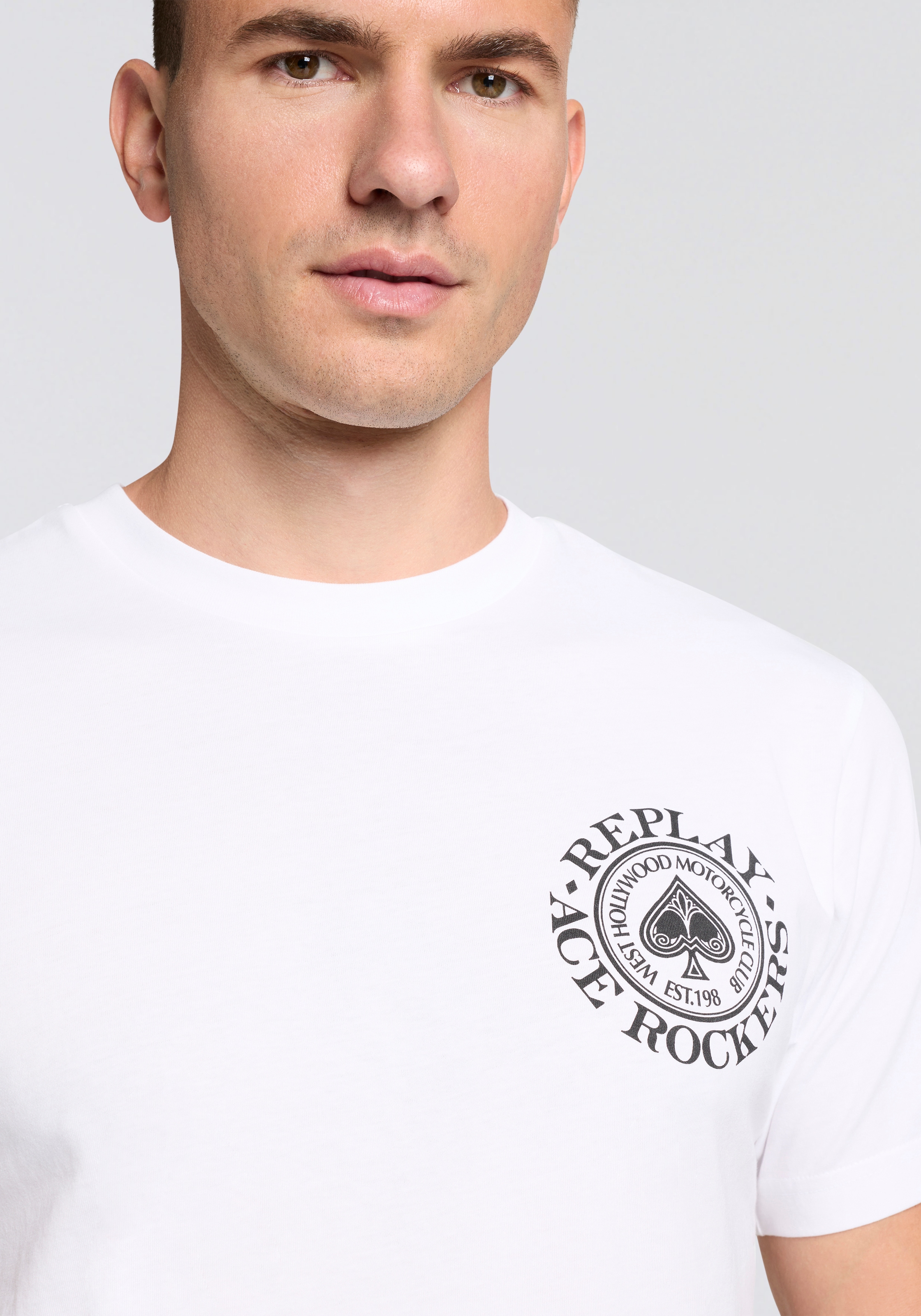 Replay T-Shirt Kontrastfarbener Replay- Druck