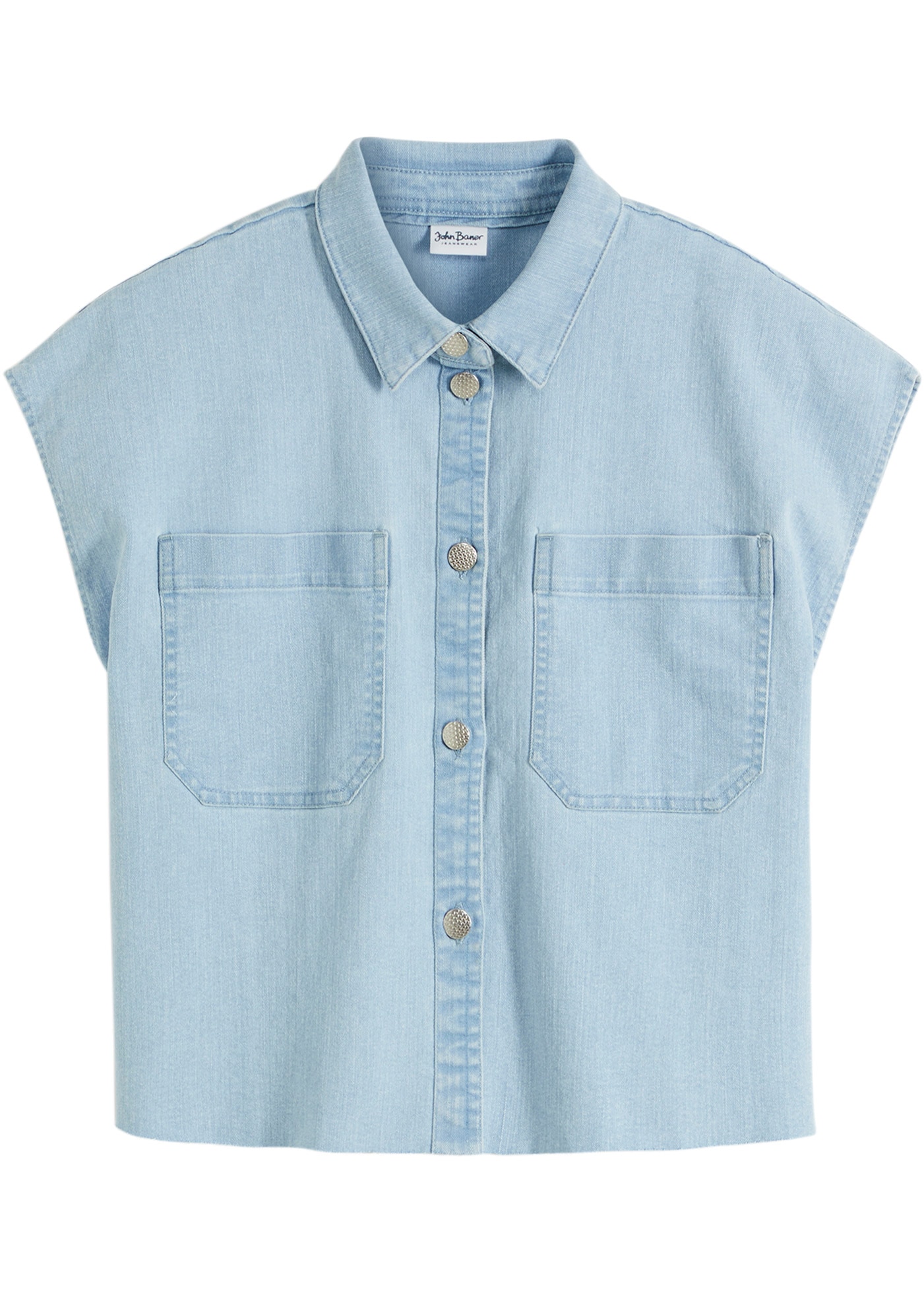 bonprix Jeansbluse »Kurze Boxy-Jeansbluse« in Boxy-Shape, mit Kurzarm und Brusttasche